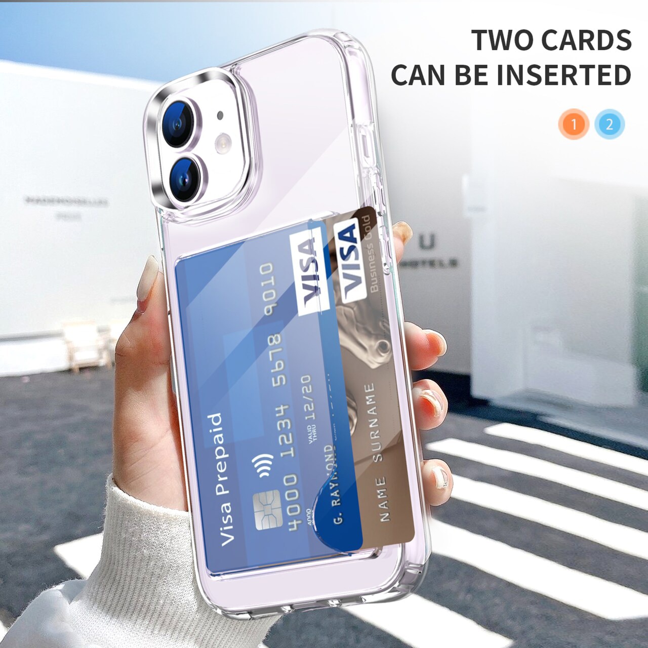 Funda híbrida con ranuras para tarjetas iPhone 11 Transparente