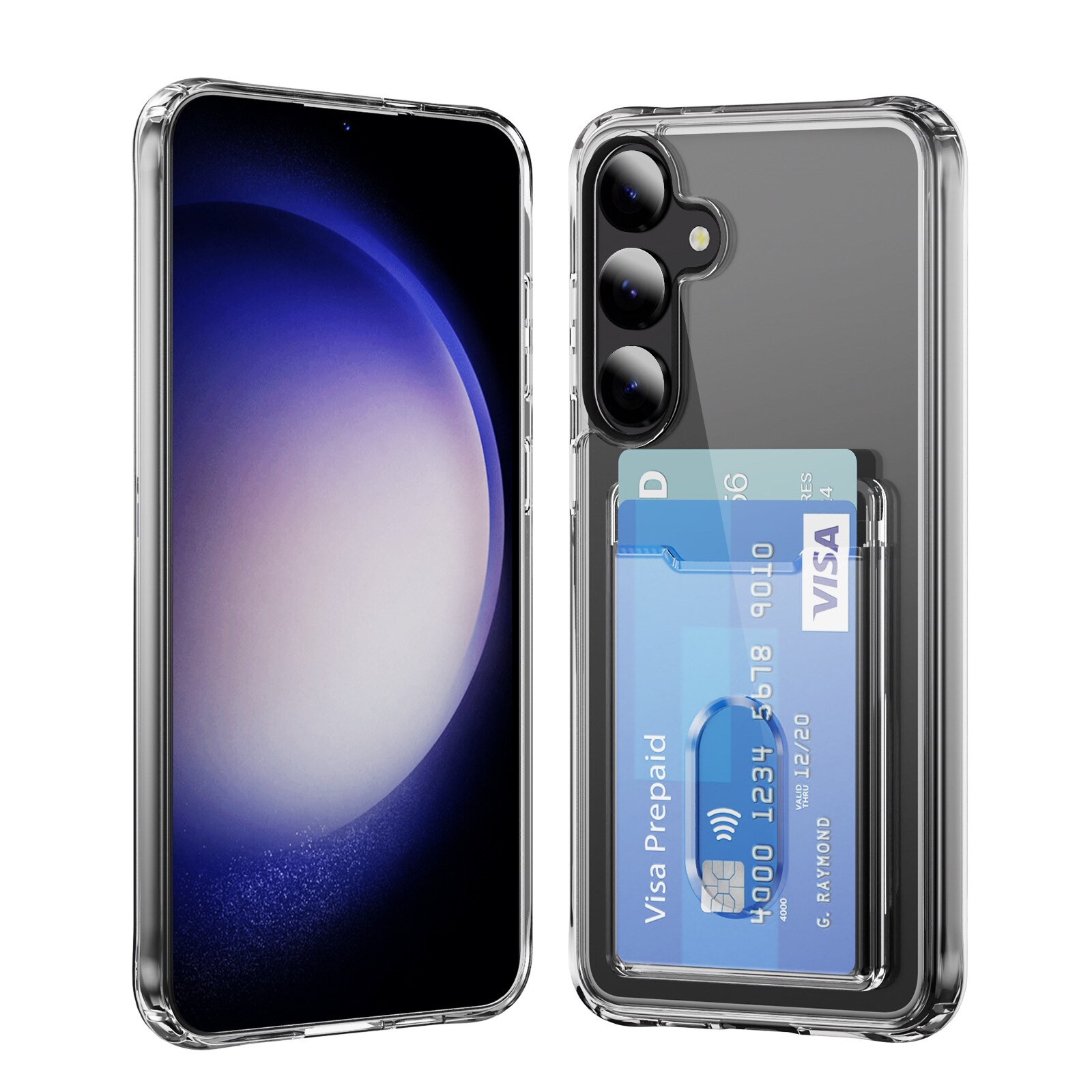 Funda híbrida con ranuras para tarjetas Samsung Galaxy S24 Plus Transparente