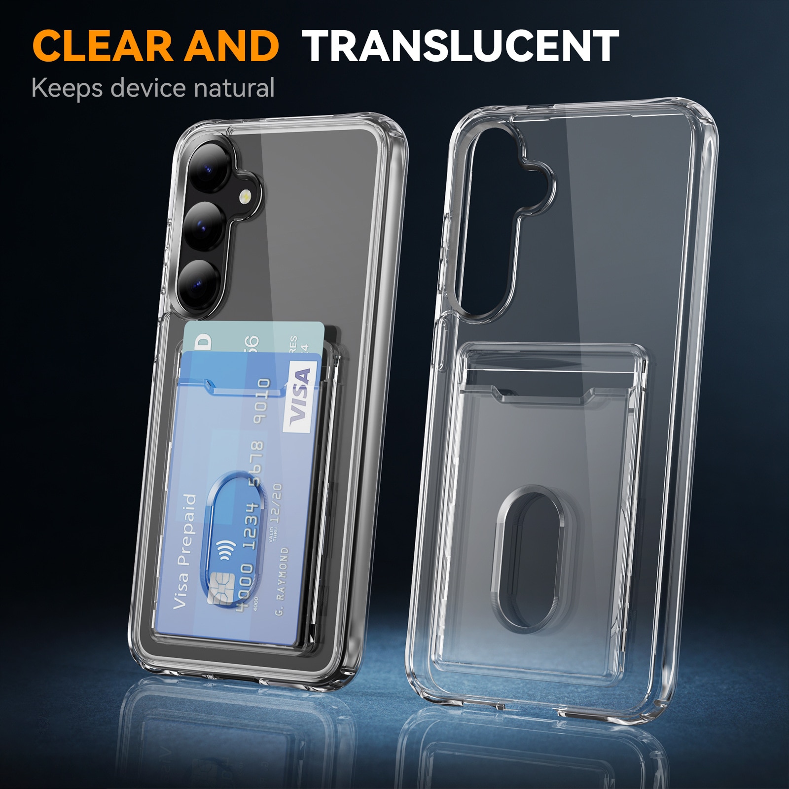 Funda híbrida con ranuras para tarjetas Samsung Galaxy S24 Plus transparente