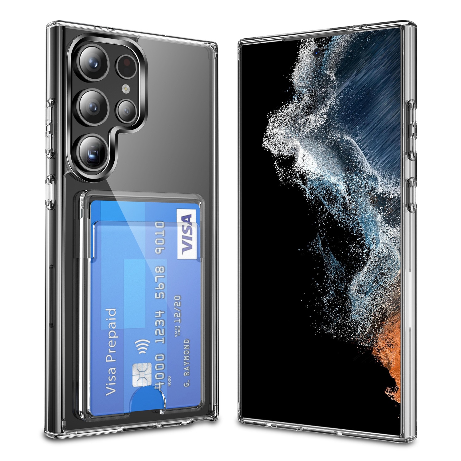 Funda híbrida con ranuras para tarjetas Samsung Galaxy S24 Ultra Transparente