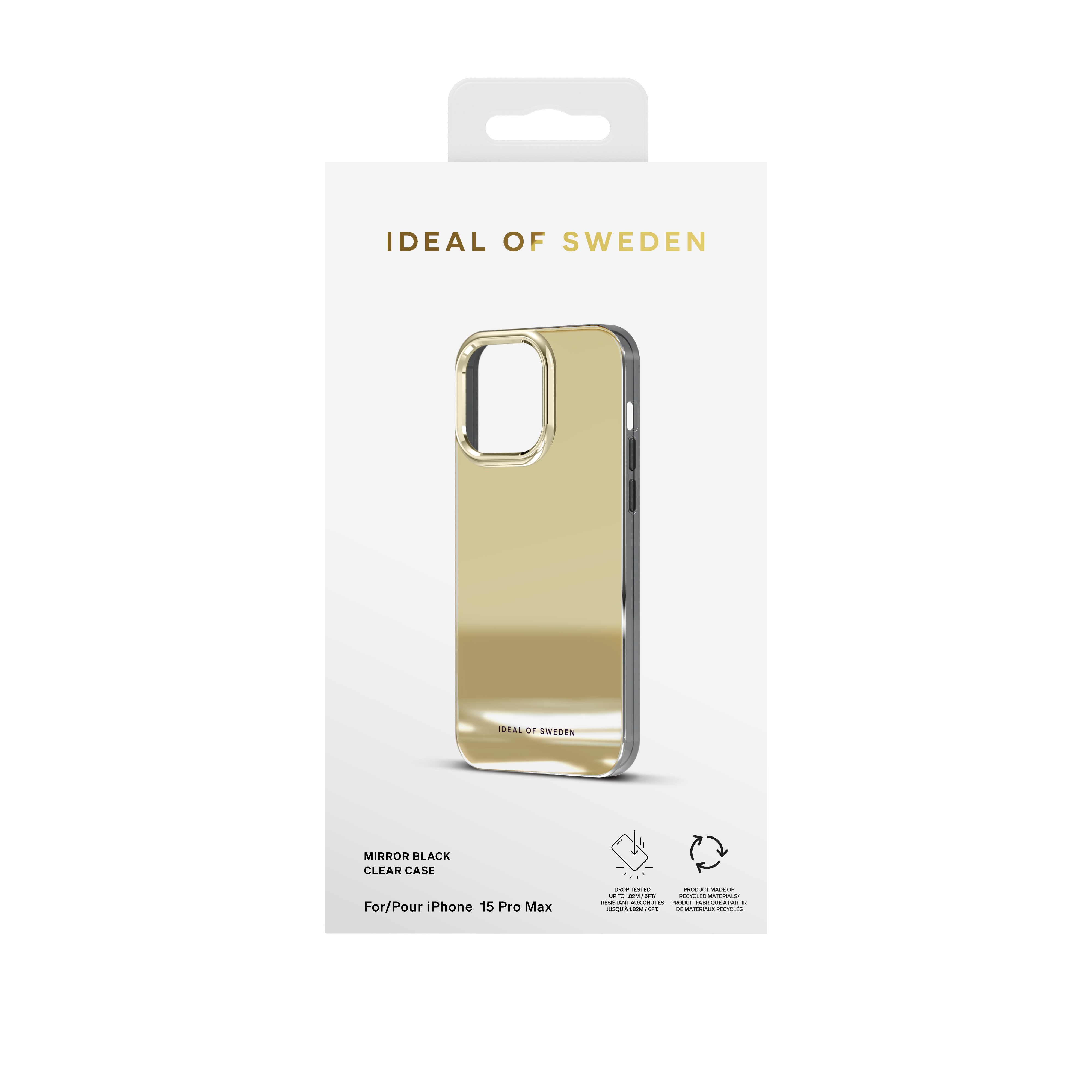 Clear Funda iPhone 15 Pro Max Mirror Gold