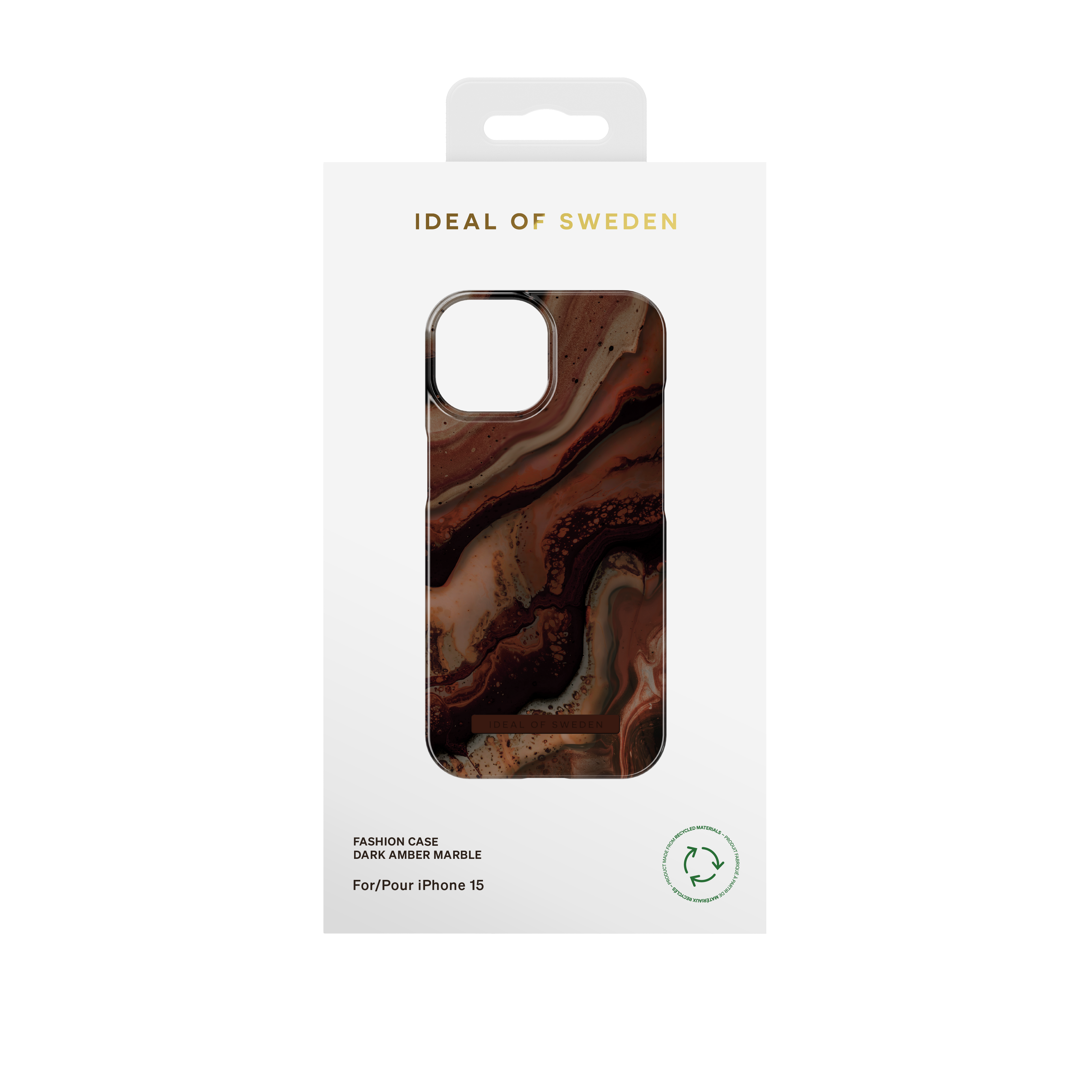 Funda Fashion Case iPhone 15 Dark Amber Marble