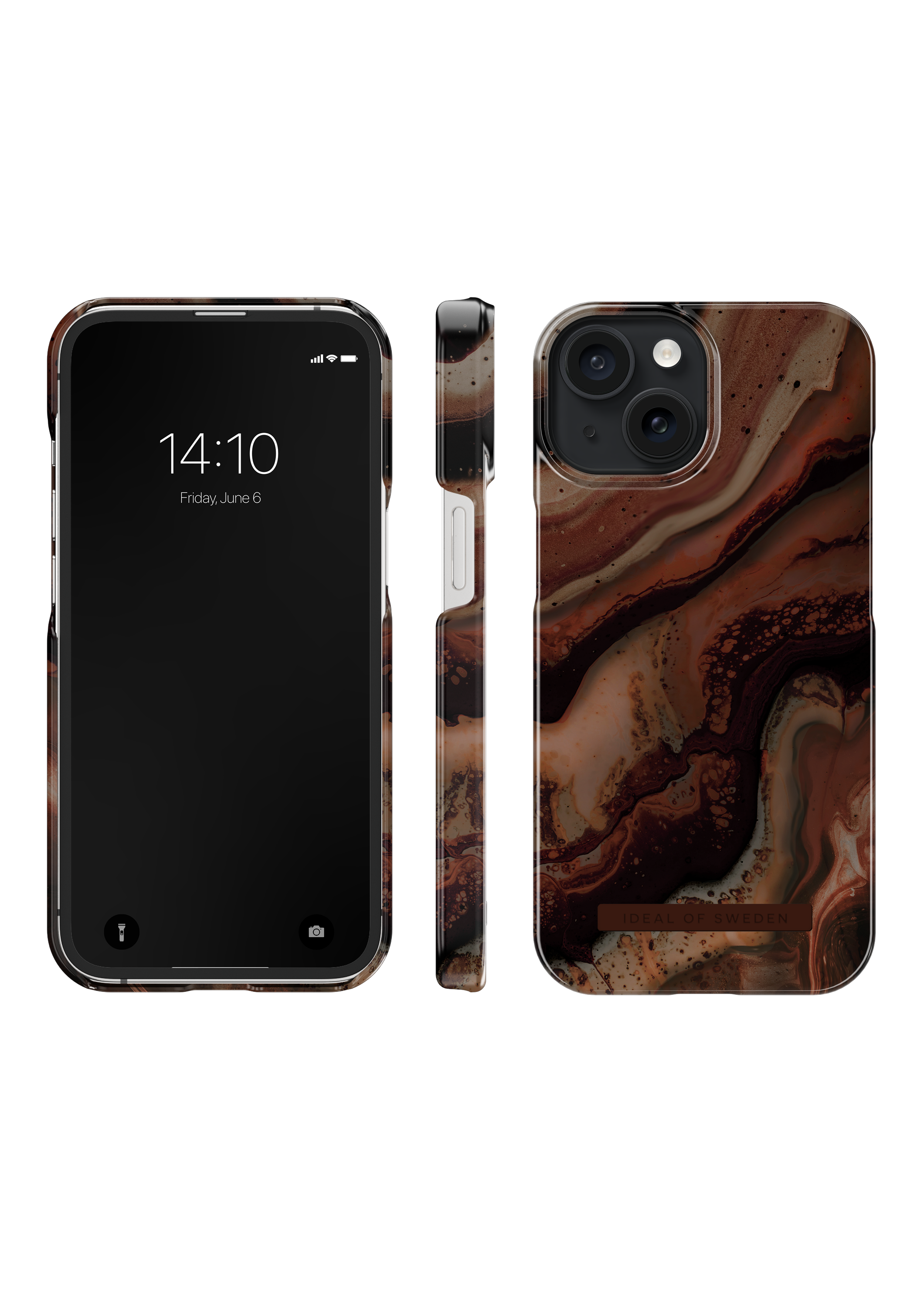 Funda Fashion Case iPhone 15 Dark Amber Marble