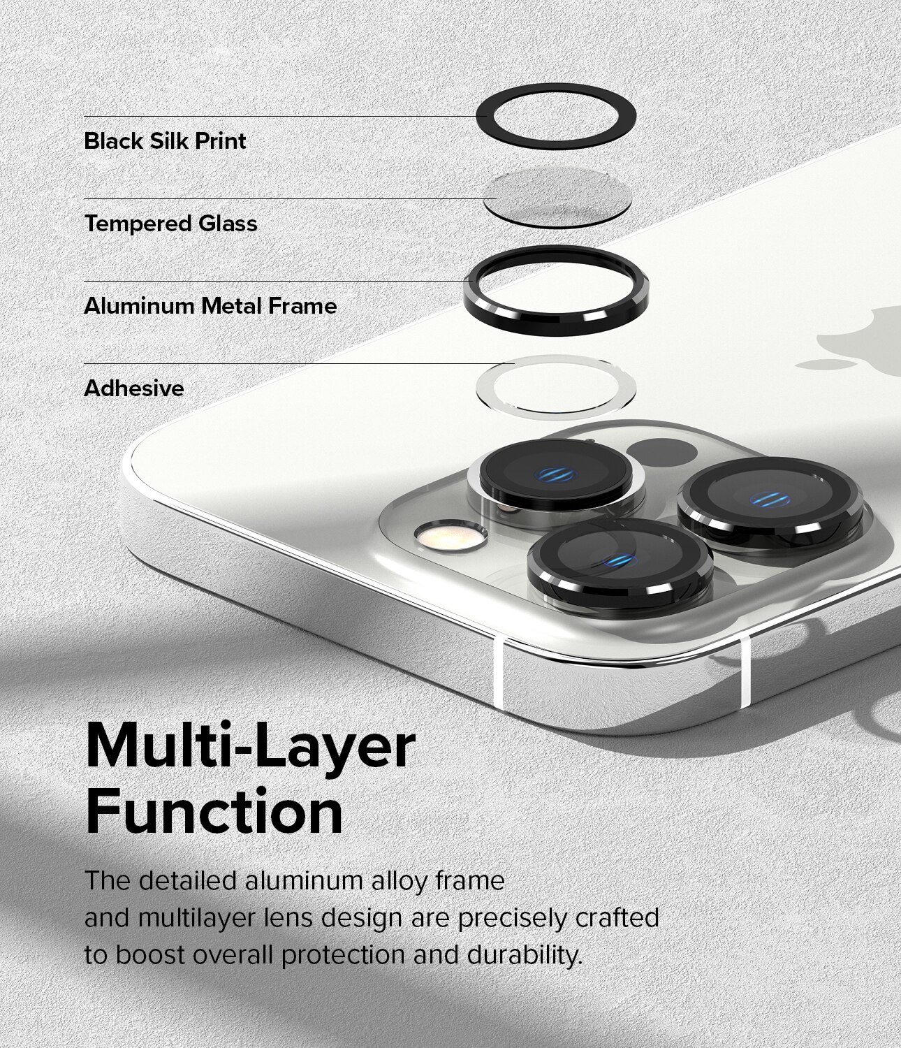 Camera Lens Frame Glass iPhone 14 Pro Max Negro