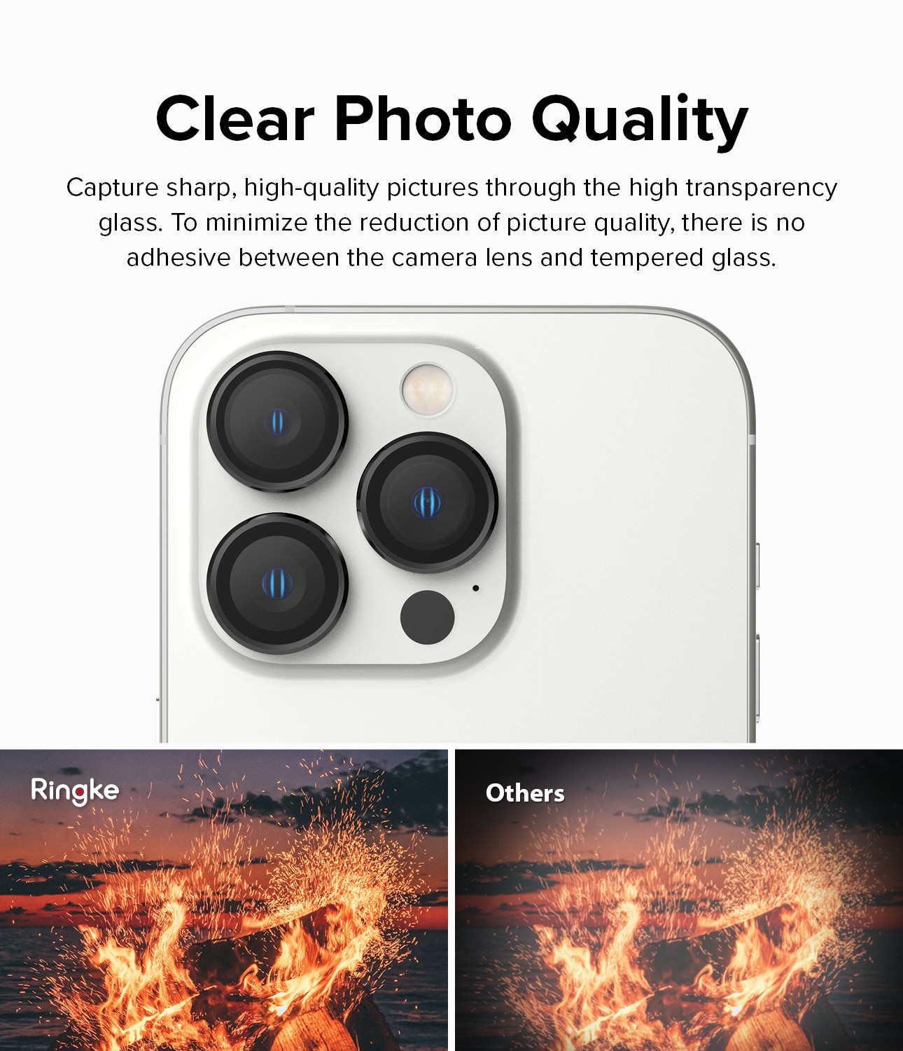 Camera Lens Frame Glass iPhone 14 Pro Max Negro