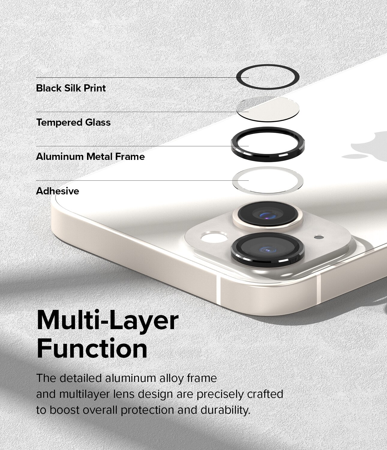Camera Lens Frame Glass iPhone 14 Plus Negro