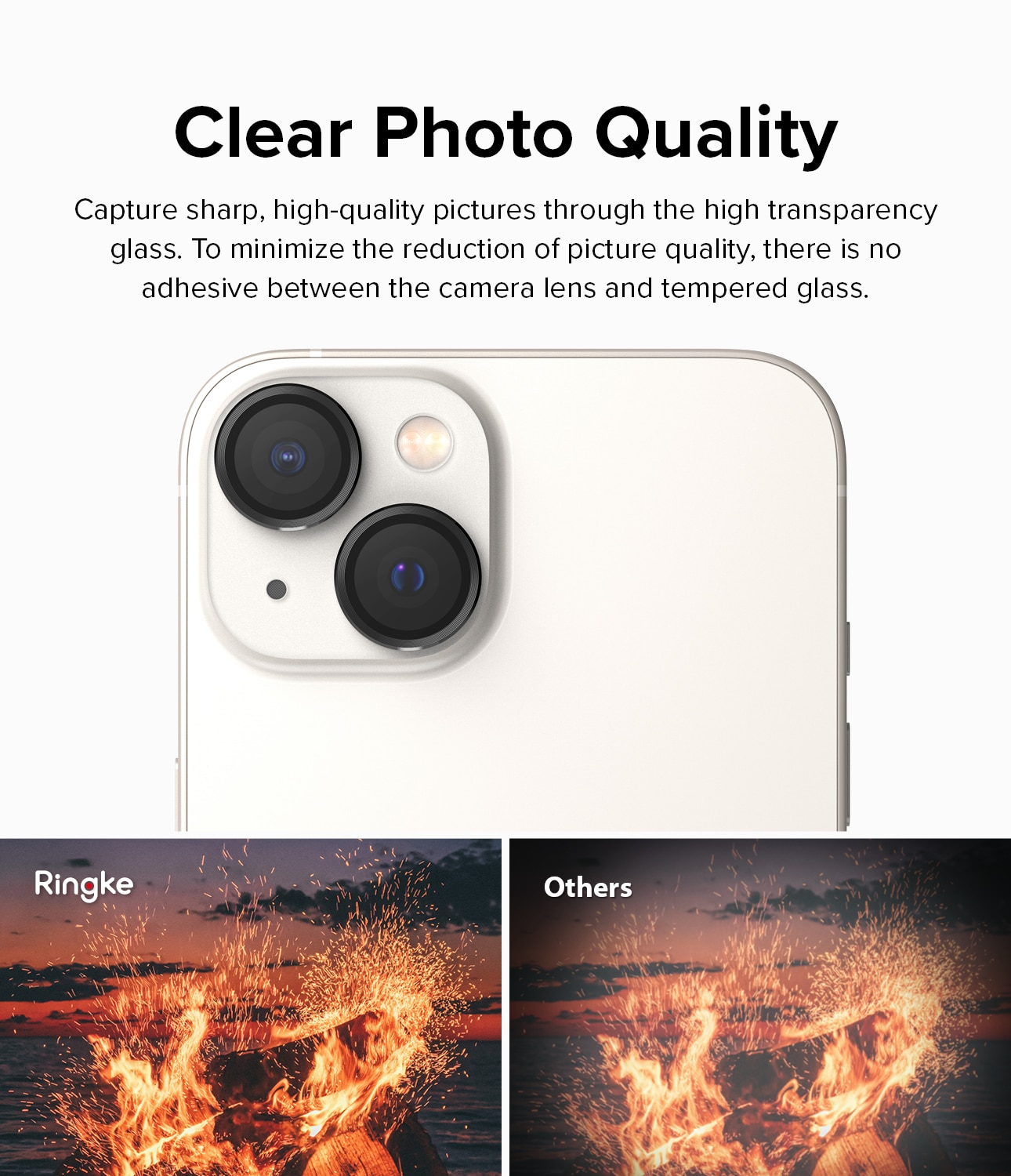 Camera Lens Frame Glass iPhone 14 Plus Negro