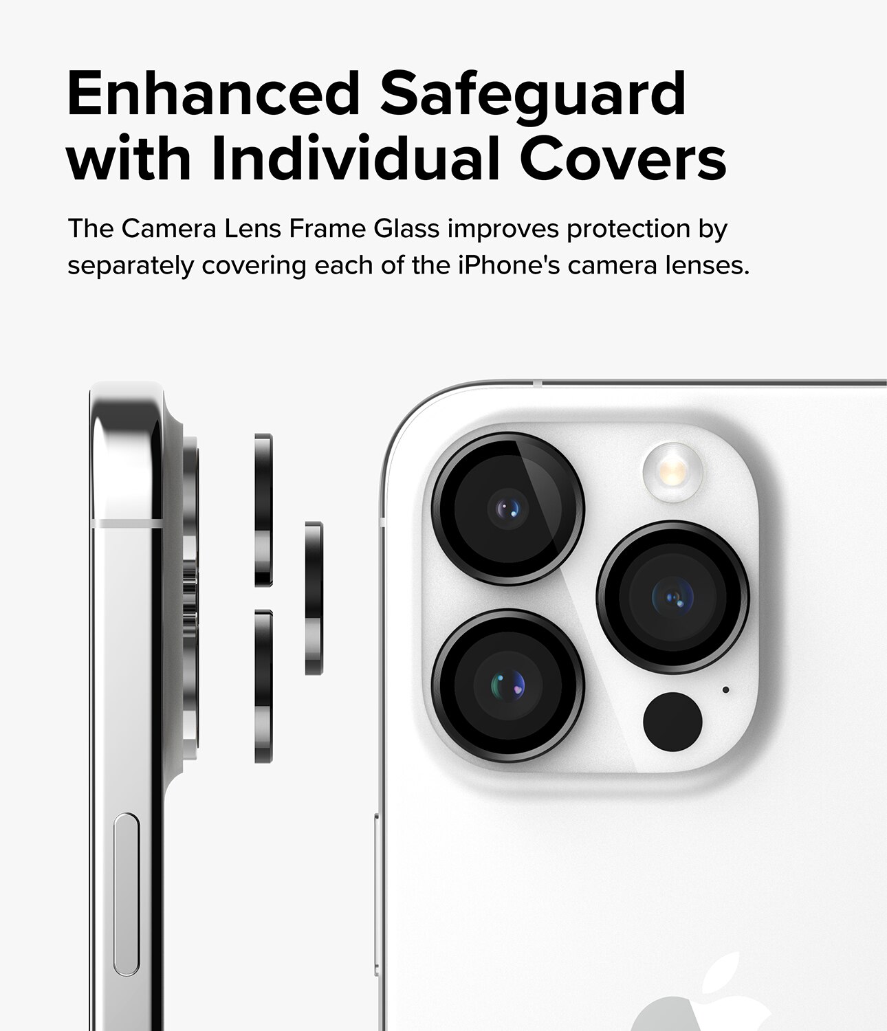 Camera Lens Frame Glass iPhone 15 Pro Max Negro