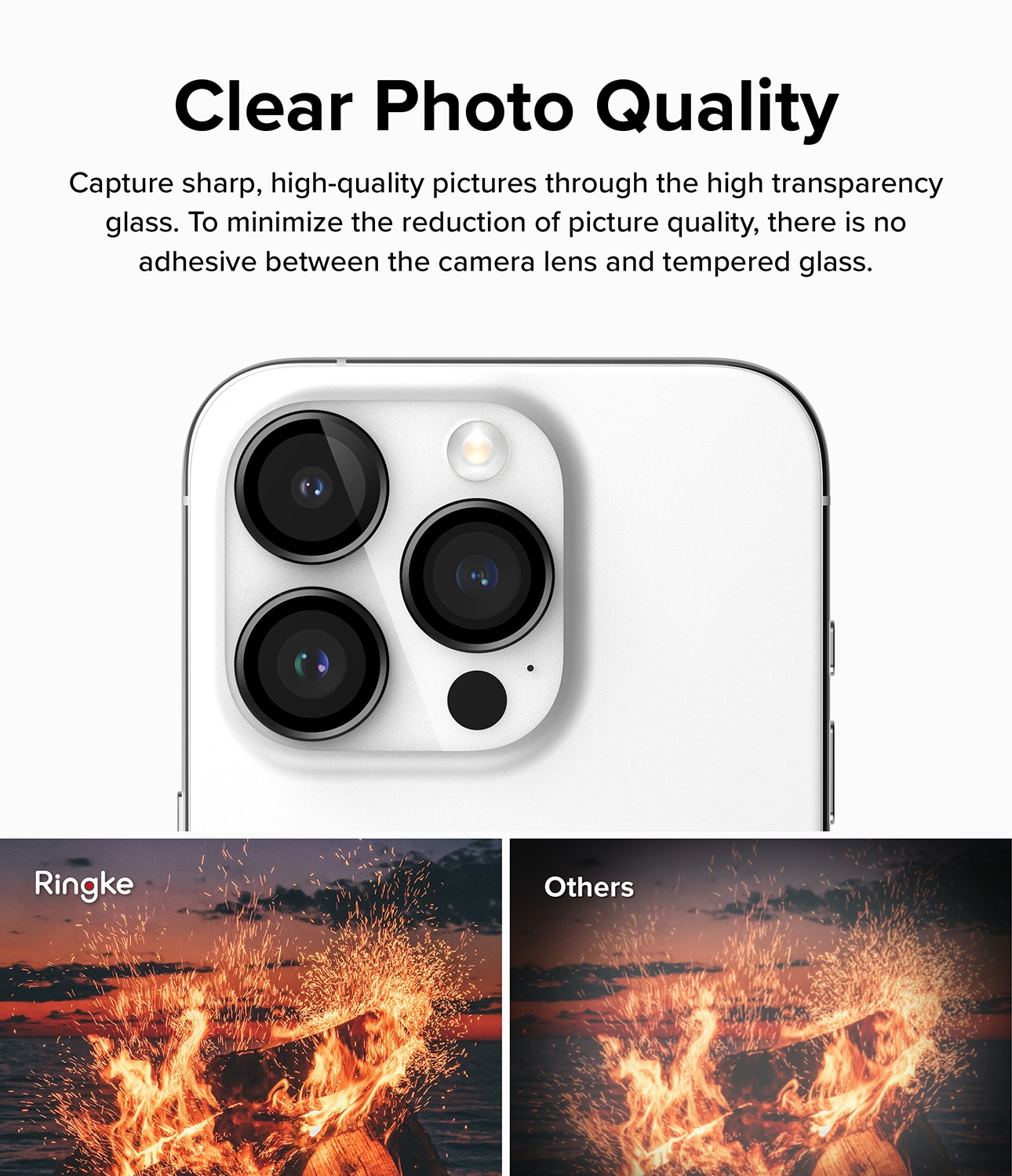 Camera Lens Frame Glass iPhone 15 Pro Max Negro