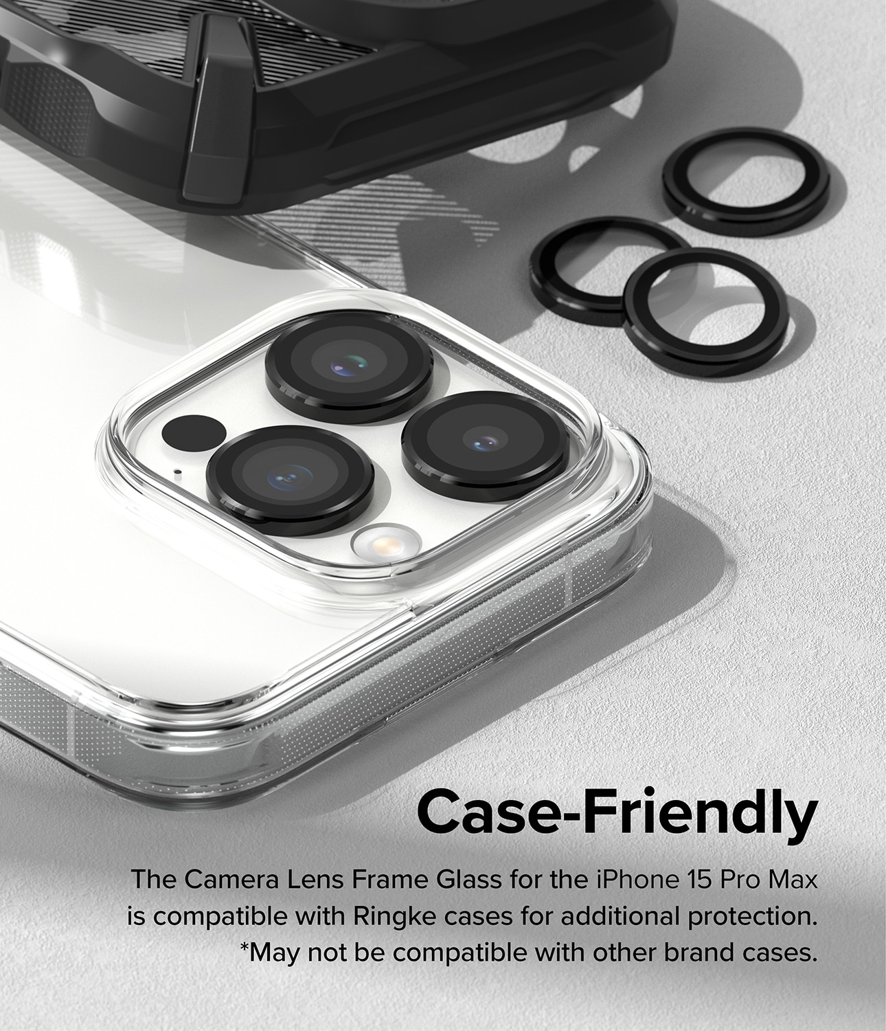 Camera Lens Frame Glass iPhone 15 Pro Max Negro