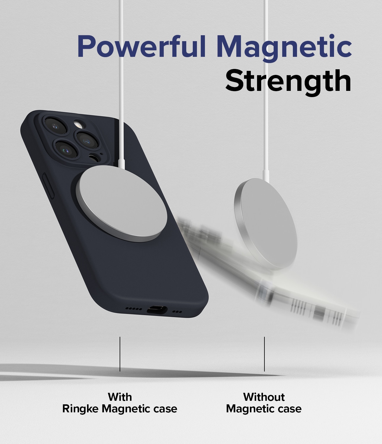 Silicone Magnetic Funda iPhone 15 Pro Deep Blue