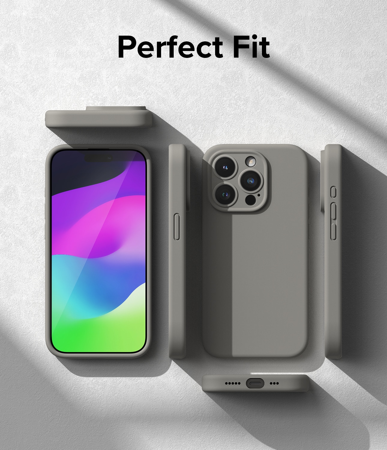 Silicone Magnetic Funda iPhone 15 Pro Gris