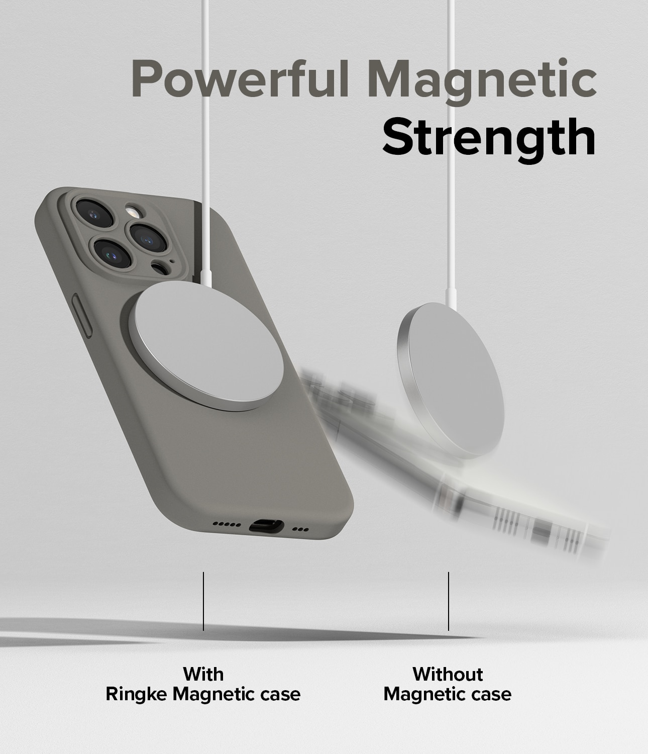 Silicone Magnetic Funda iPhone 15 Pro Gris