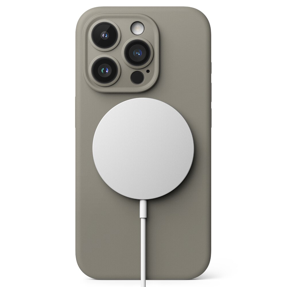 Silicone Magnetic Funda iPhone 15 Pro Gris