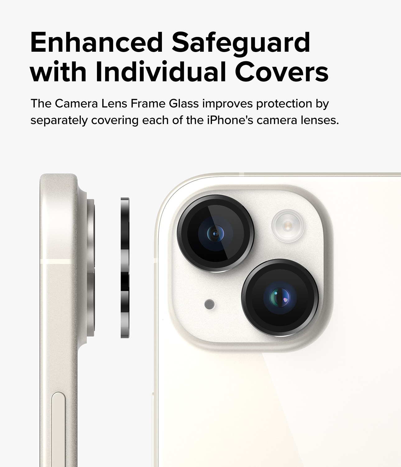 Camera Lens Frame Glass iPhone 15 Plus Negro