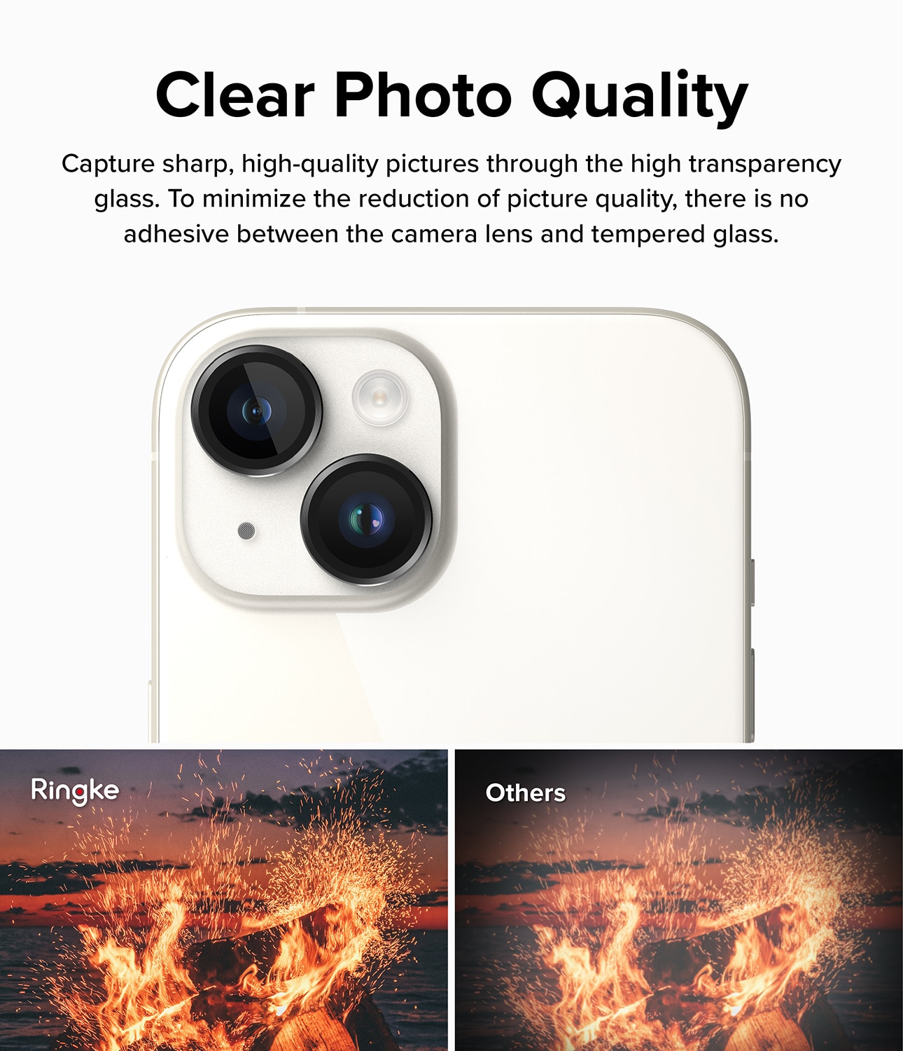 Camera Lens Frame Glass iPhone 15 Plus Negro