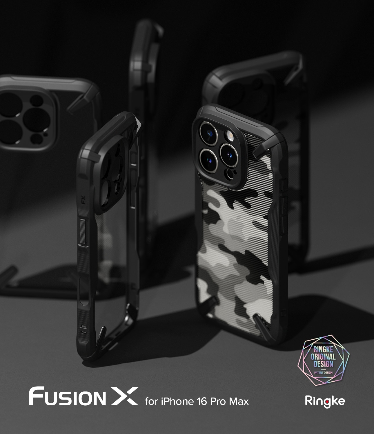 Funda Fusion X iPhone 16 Pro Max Camo Black