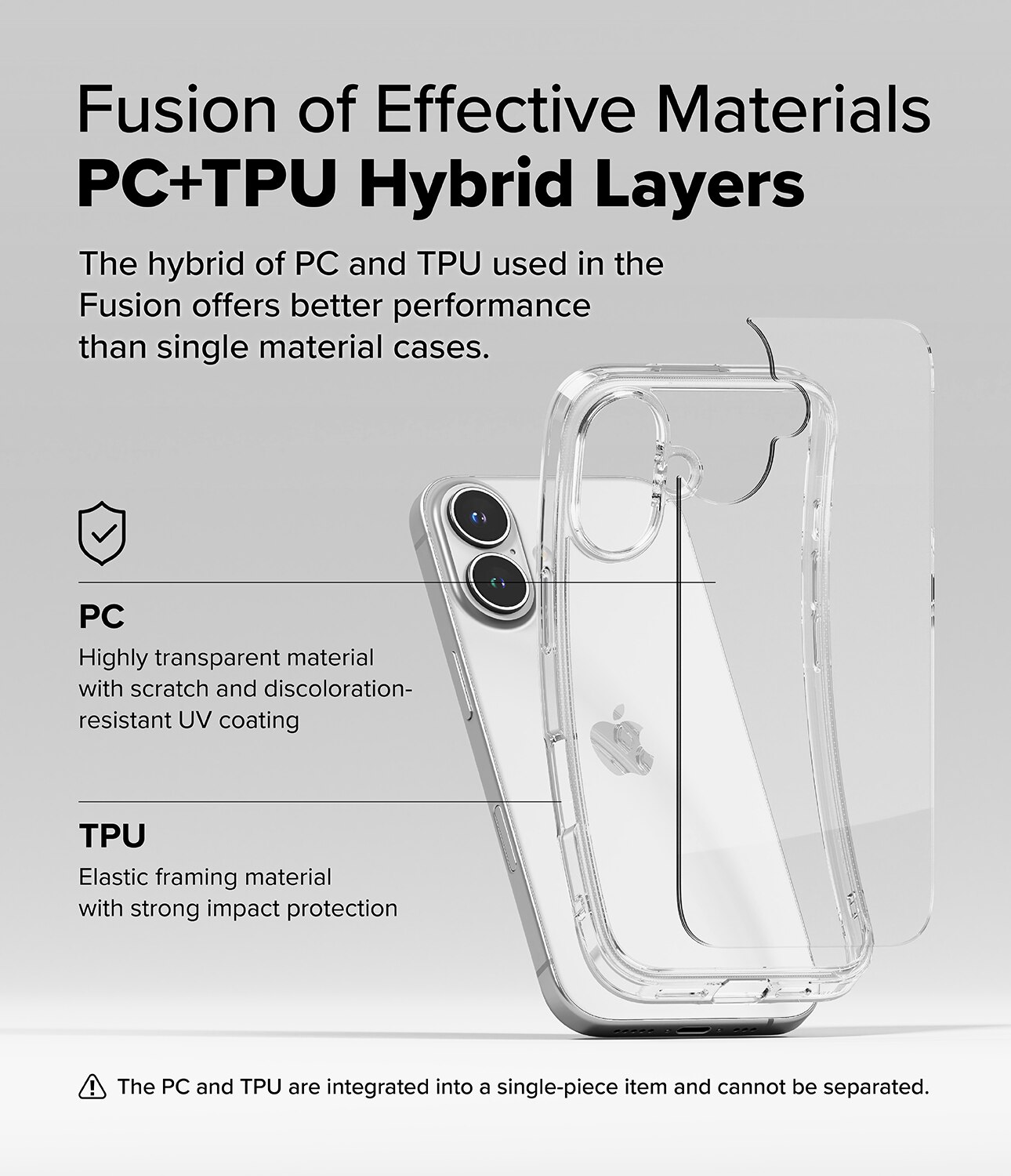 Funda Fusion iPhone 16 Plus Transparente