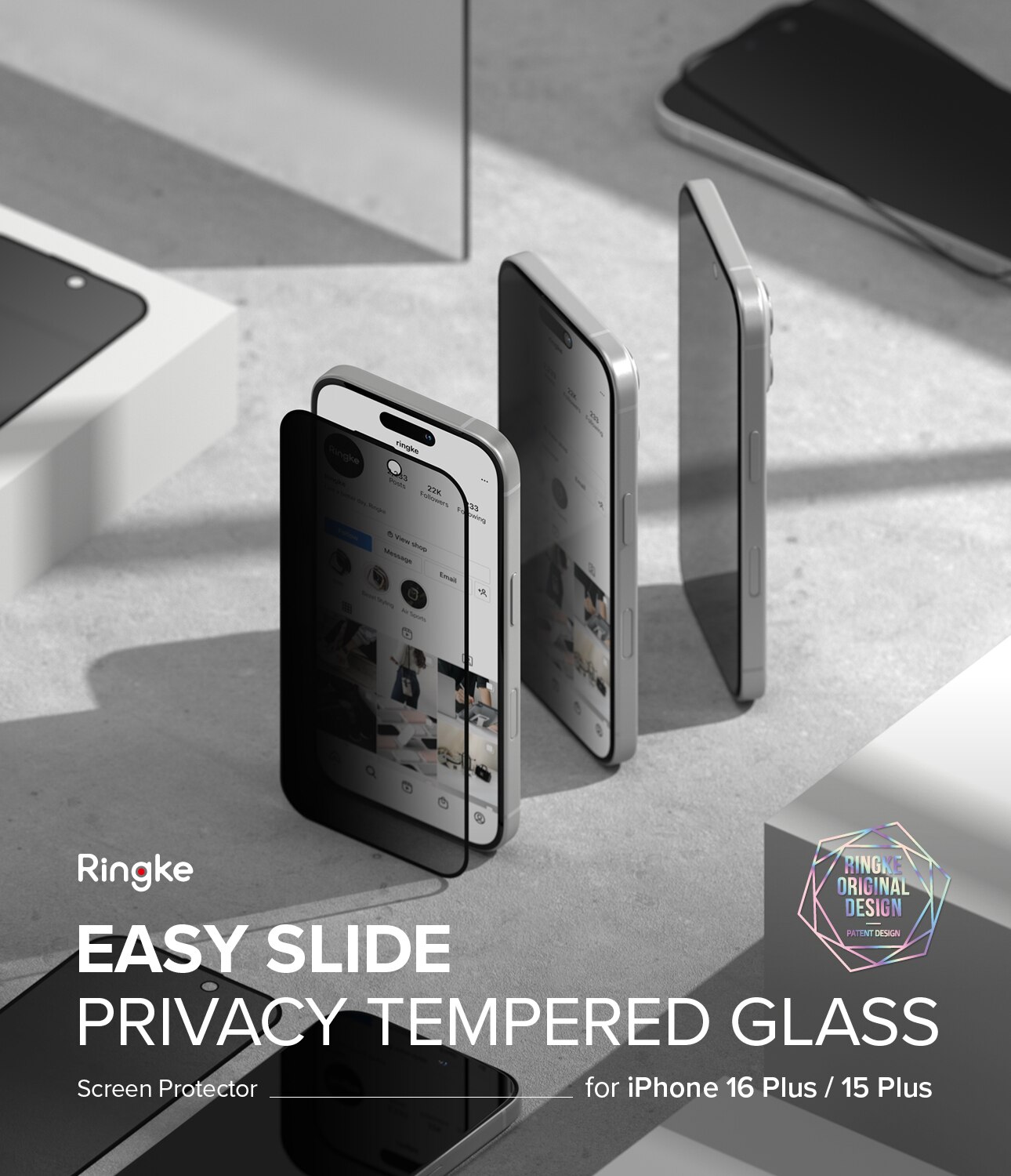 Easy Slide Privacy Glass (2 piezas) iPhone 15 Plus