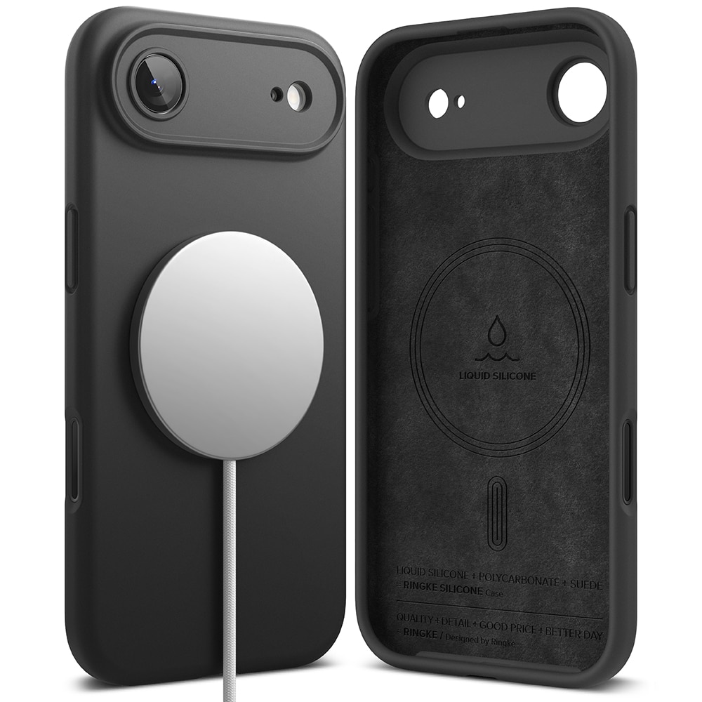 Silicone Magnetic Funda iPhone 17 Air Black