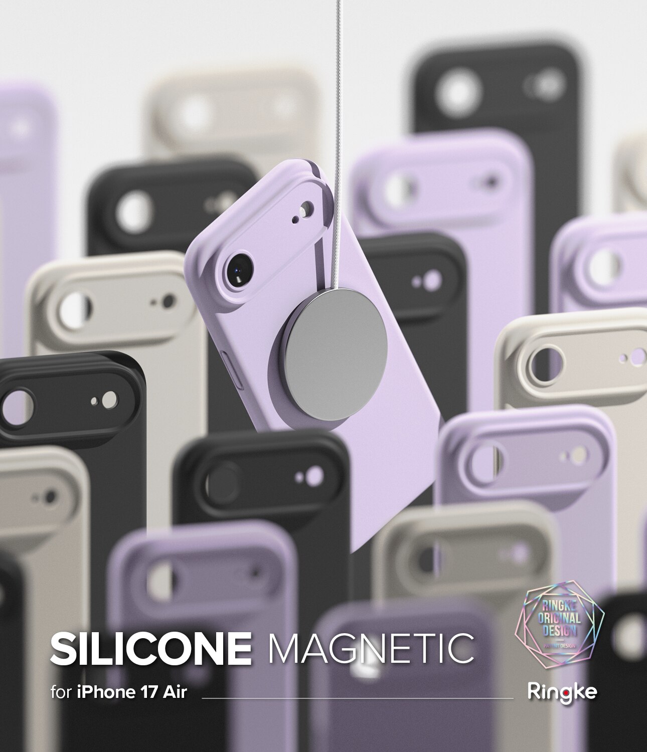 Silicone Magnetic Funda iPhone 17 Air Black