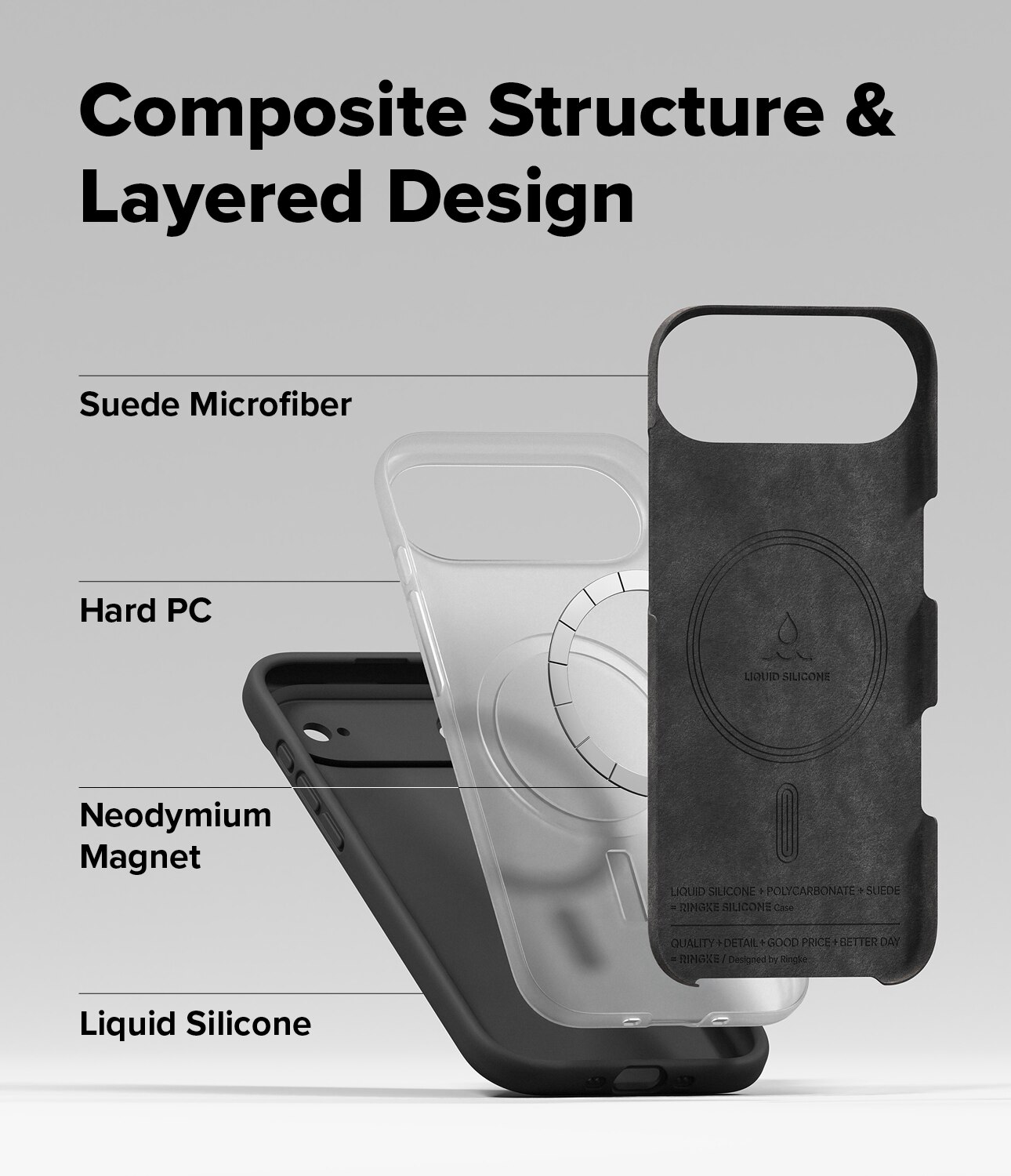 Silicone Magnetic Funda iPhone 17 Air Black