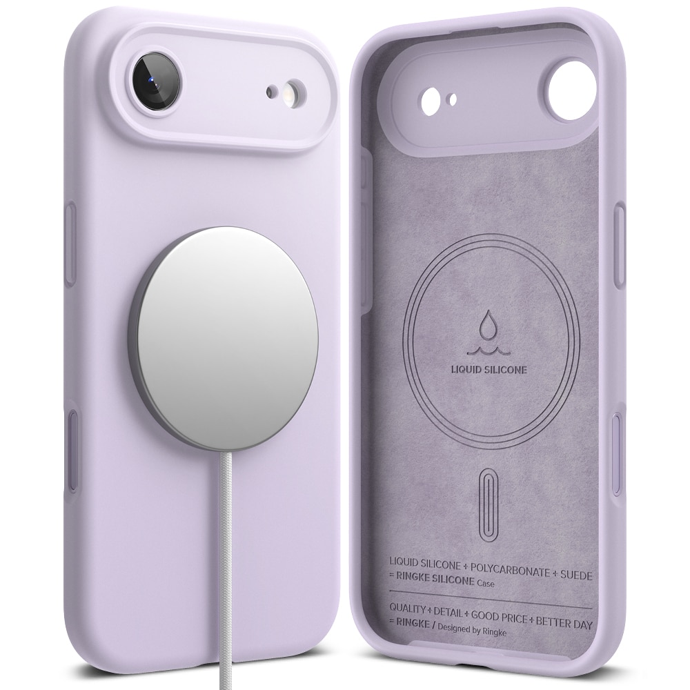 Silicone Magnetic Funda iPhone 17 Air Light Purple