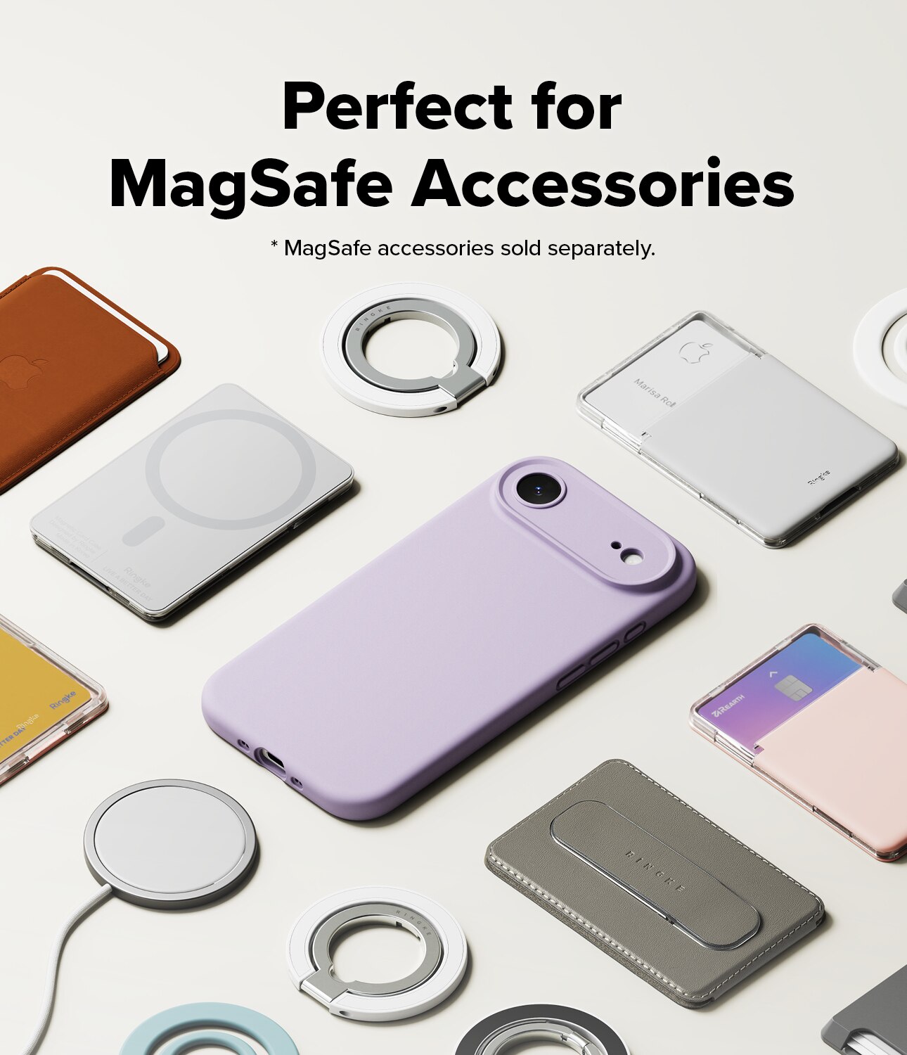 Silicone Magnetic Funda iPhone 17 Air Light Purple