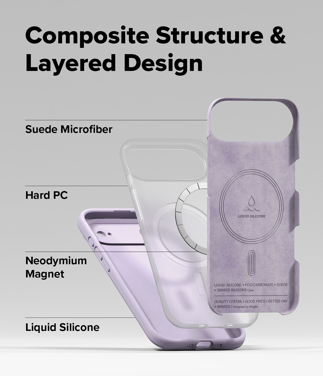 Silicone Magnetic Funda iPhone 17 Air Light Purple