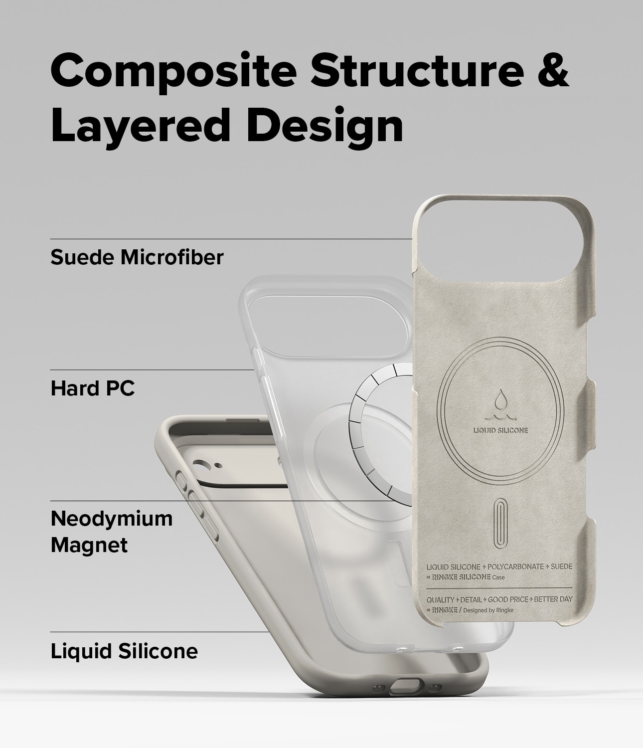 Silicone Magnetic Funda iPhone 17 Air Stone