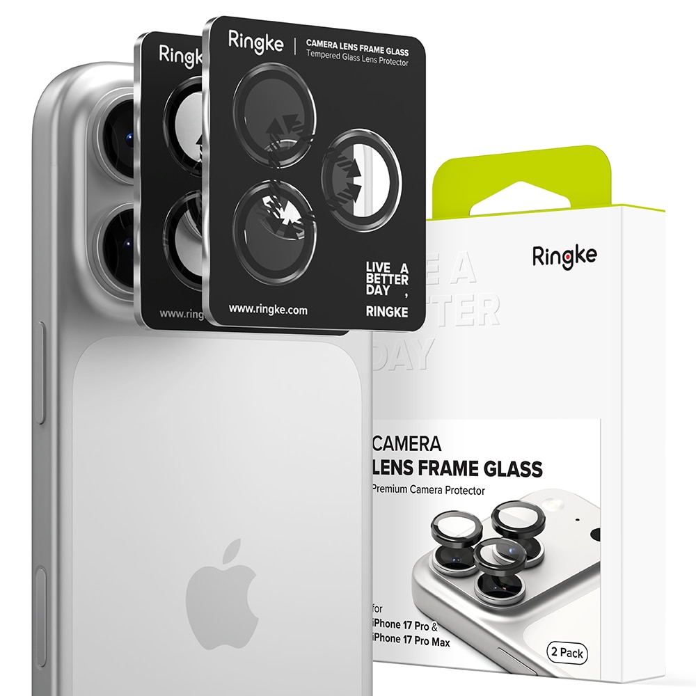 Camera Lens Frame Glass (2 piezas) iPhone 17 Pro Max Black