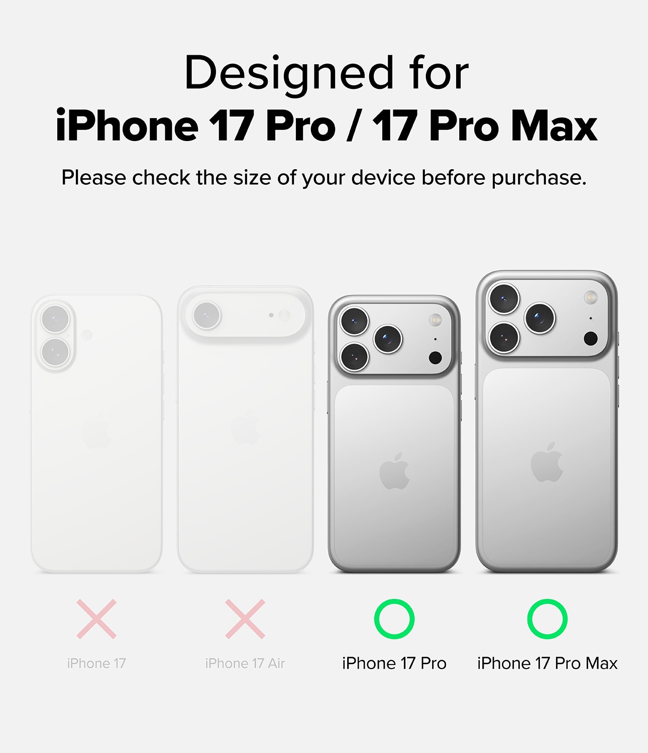 Camera Lens Frame Glass (2 piezas) iPhone 17 Pro Max Black