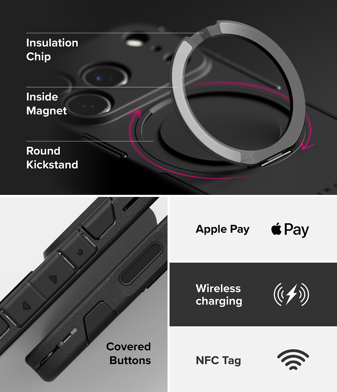 Alles Magnetic Funda iPhone 17 Pro Negro