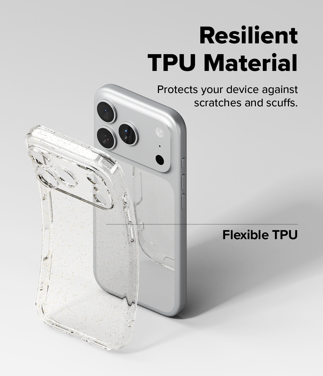 Funda Air iPhone 17 Pro Max Glitter Clear