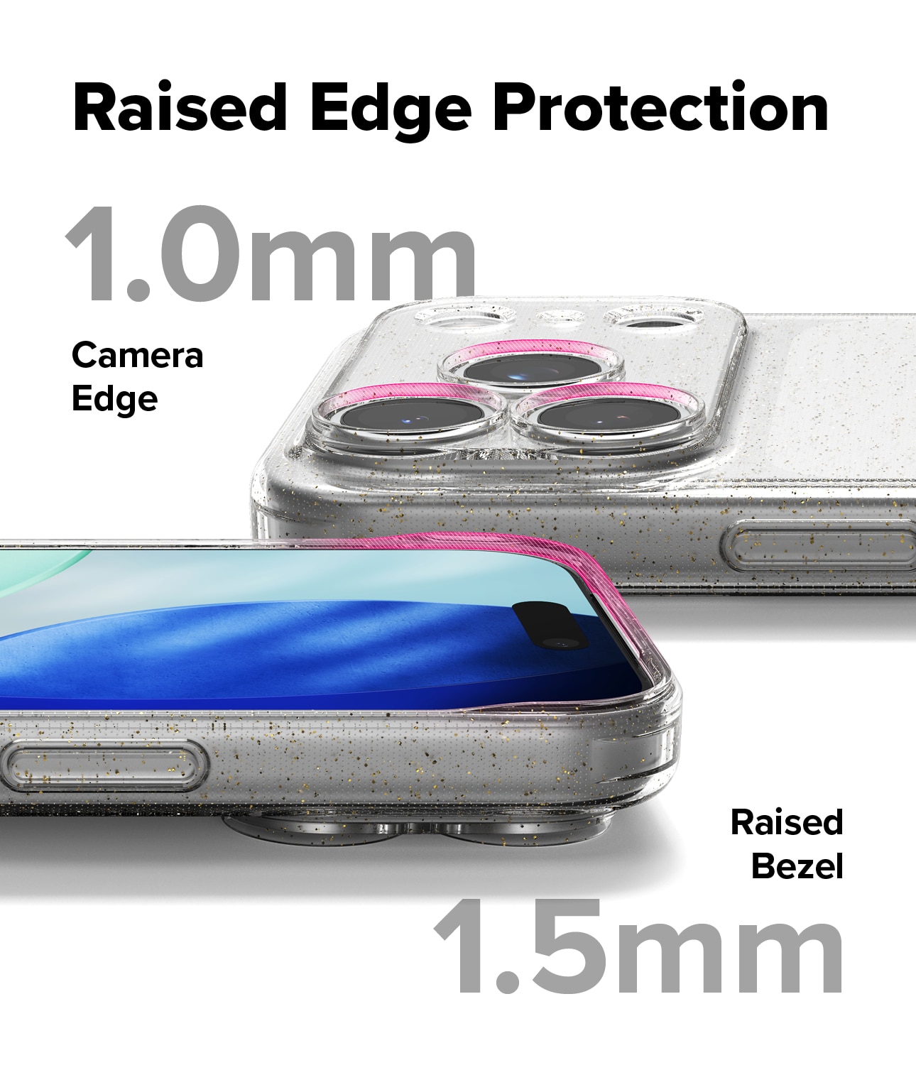 Funda Air iPhone 17 Pro Max Glitter Clear