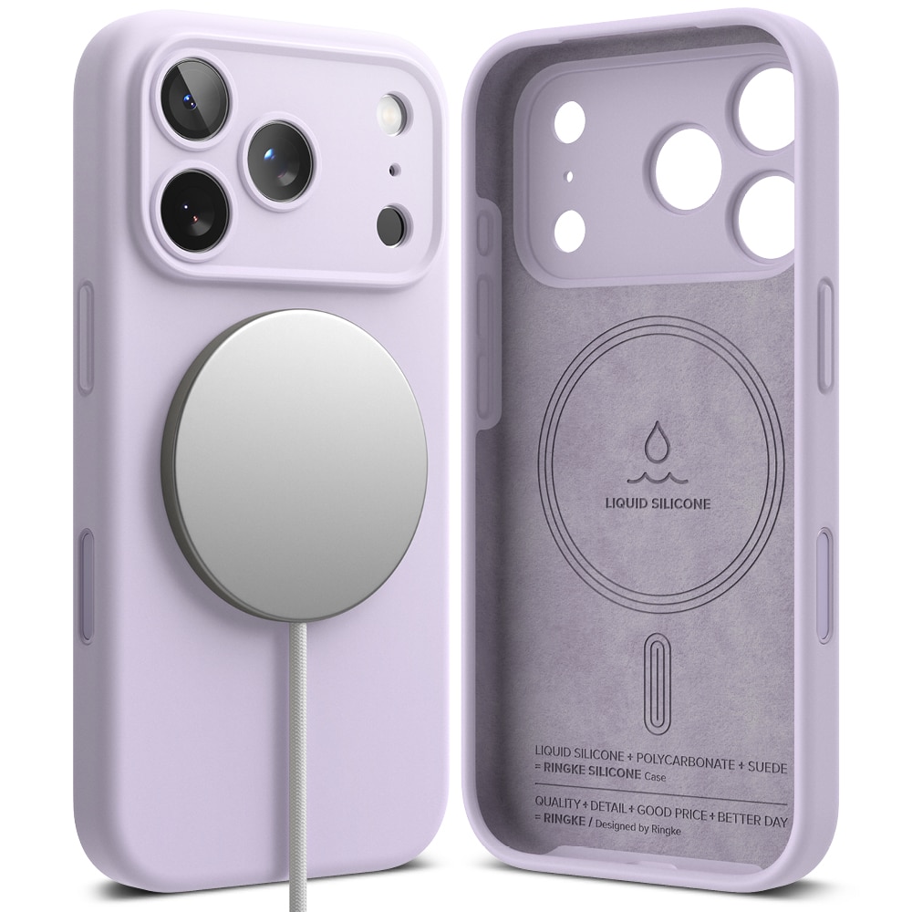 Silicone Magnetic Funda iPhone 17 Pro Max Light Purple
