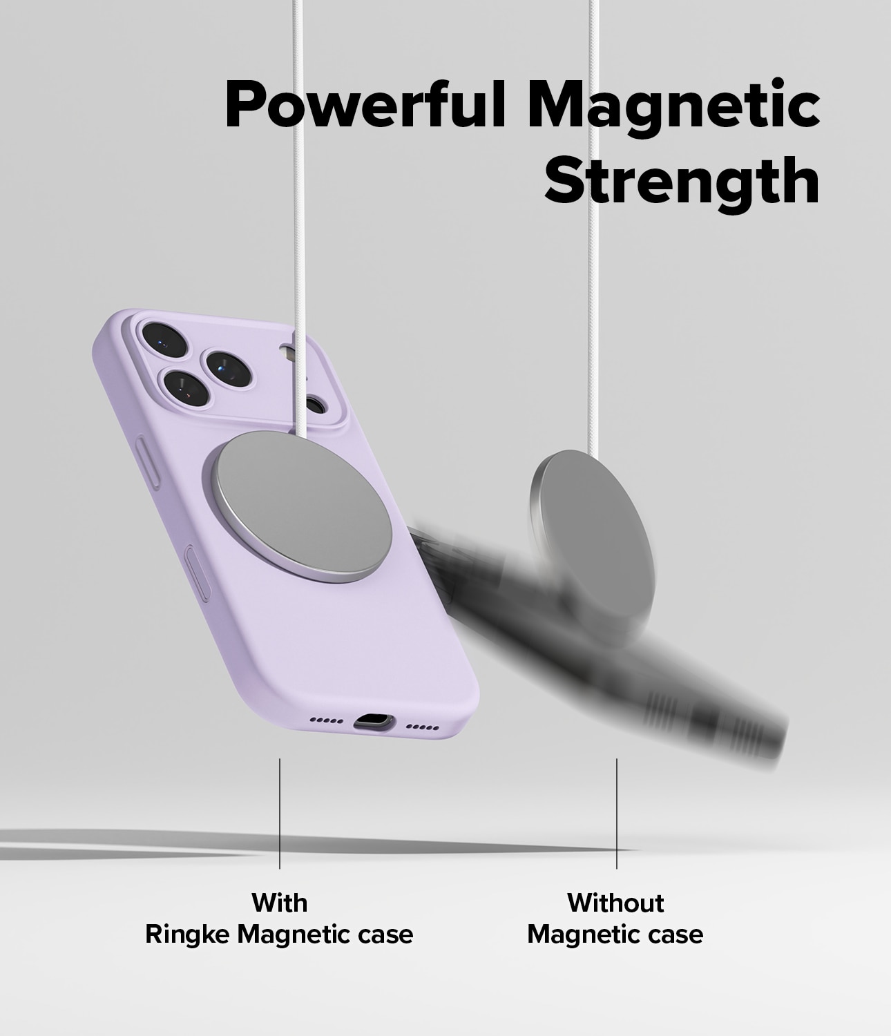 Silicone Magnetic Funda iPhone 17 Pro Max Light Purple