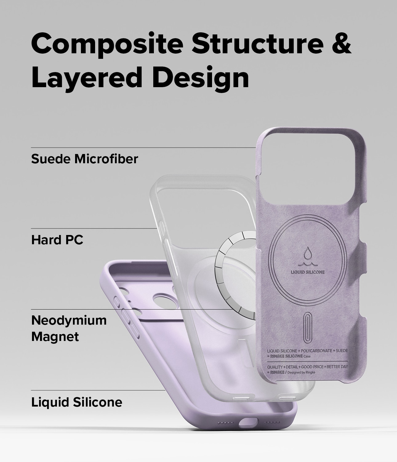 Silicone Magnetic Funda iPhone 17 Pro Max Light Purple