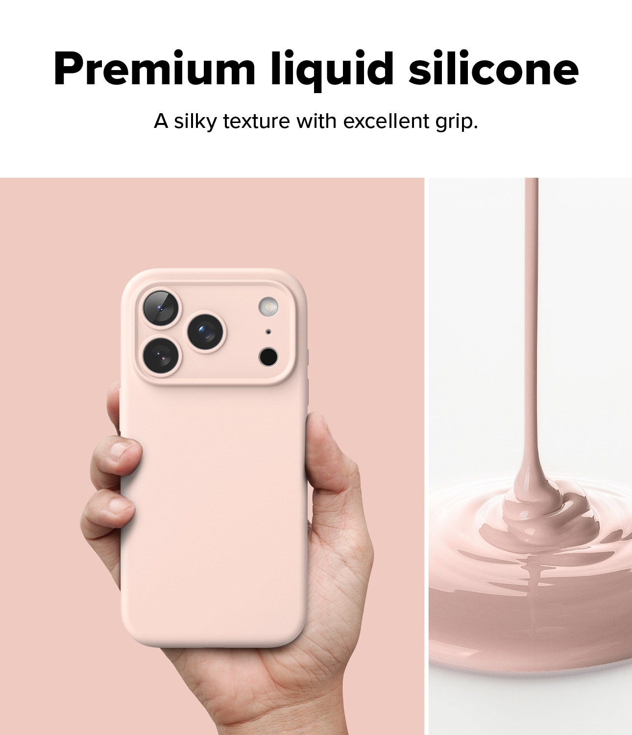 Silicone Magnetic Funda iPhone 17 Pro Pink Sand