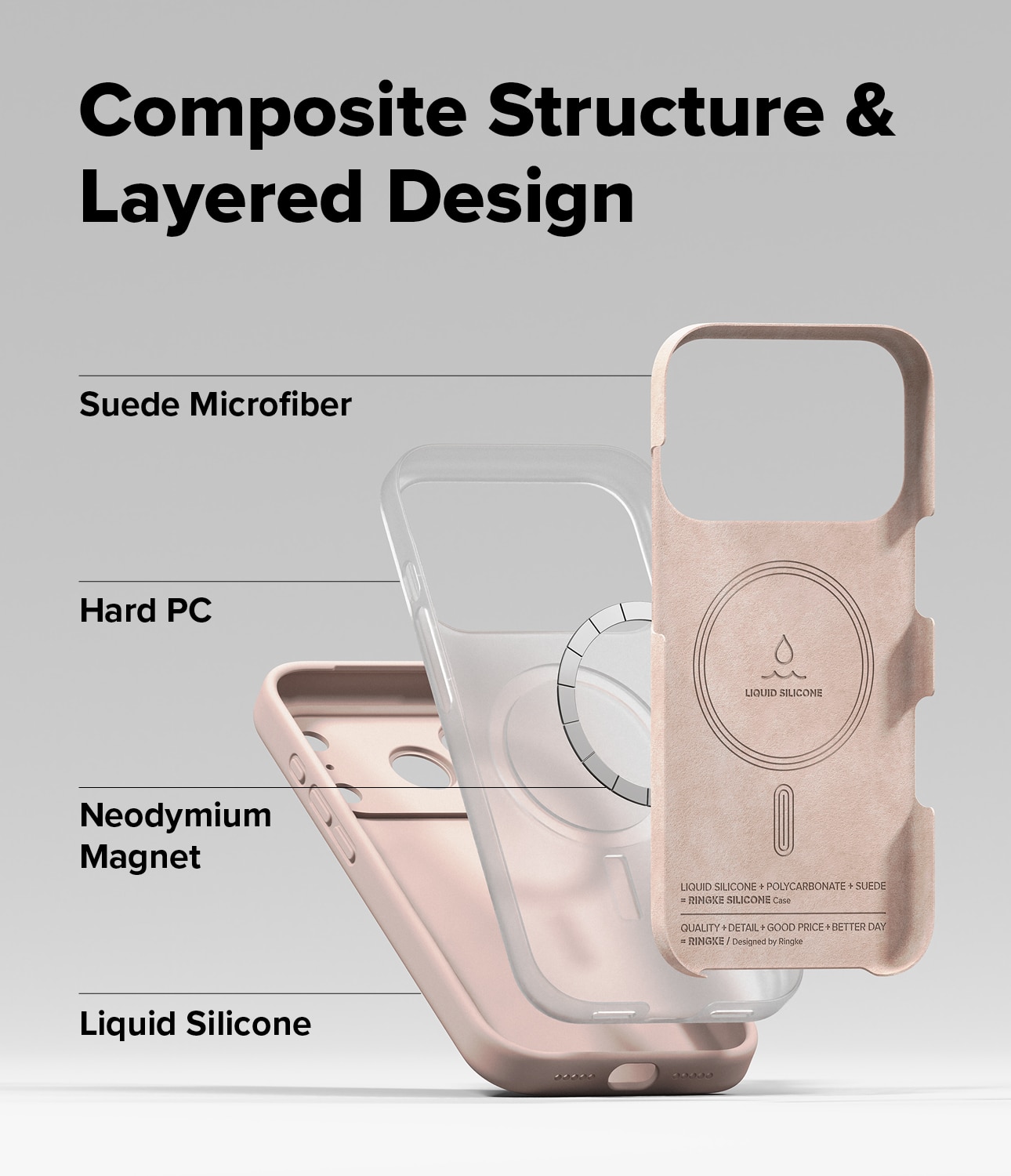Silicone Magnetic Funda iPhone 17 Pro Pink Sand