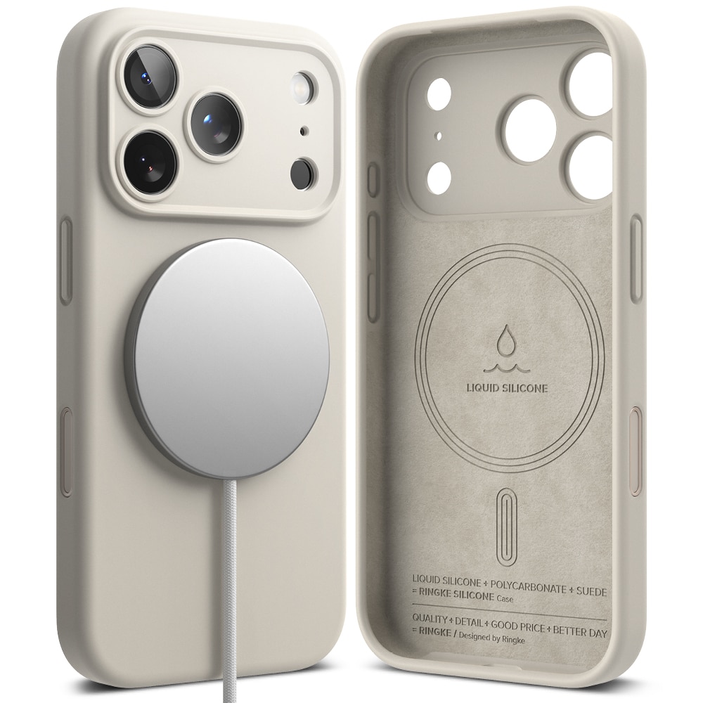 Silicone Magnetic Funda iPhone 17 Pro Max Stone