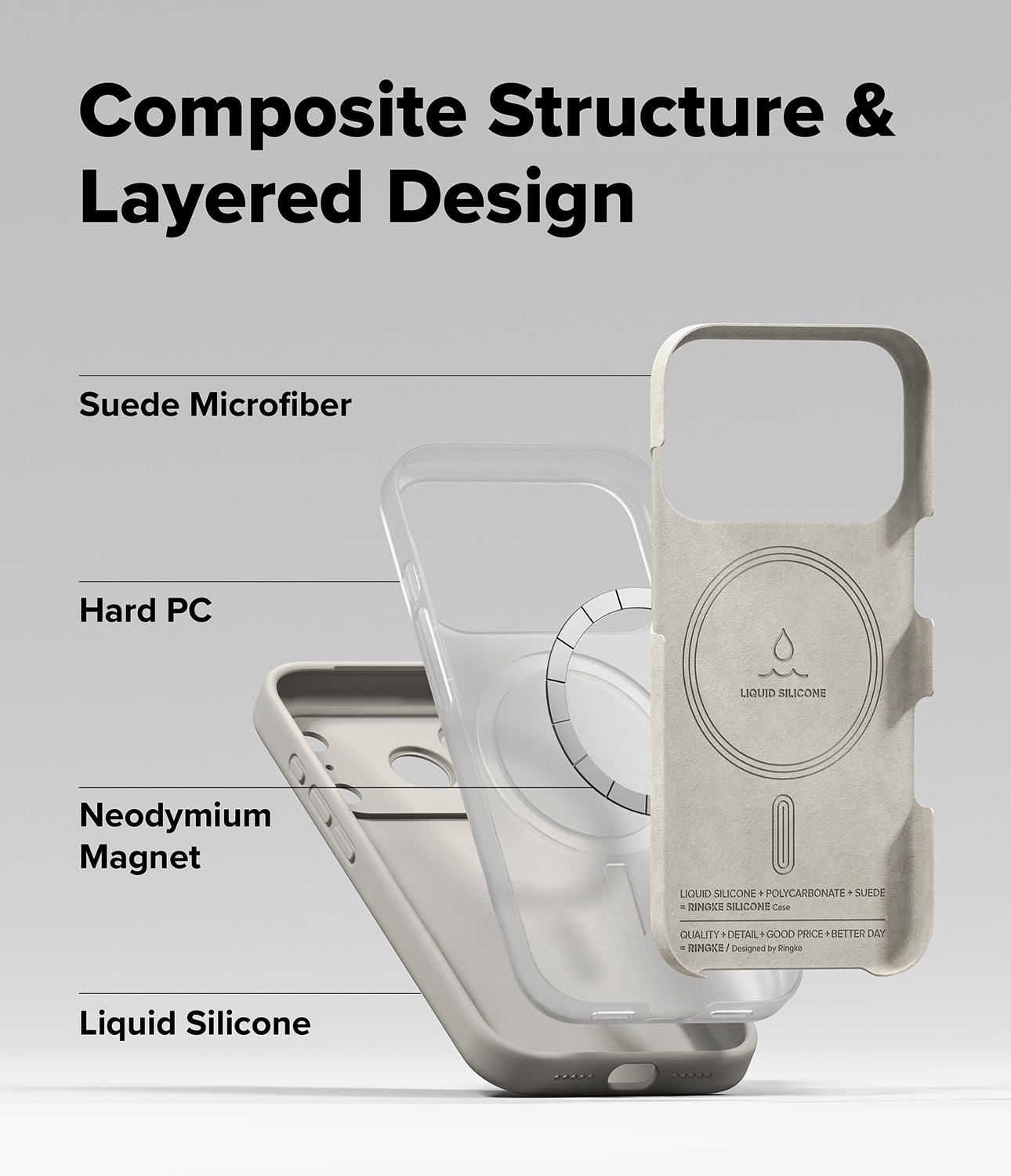 Silicone Magnetic Funda iPhone 17 Pro Max Stone