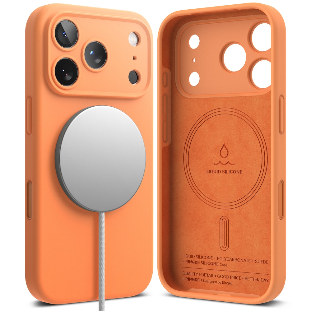 Silicone Magnetic Funda iPhone 17 Pro Max Tangerine