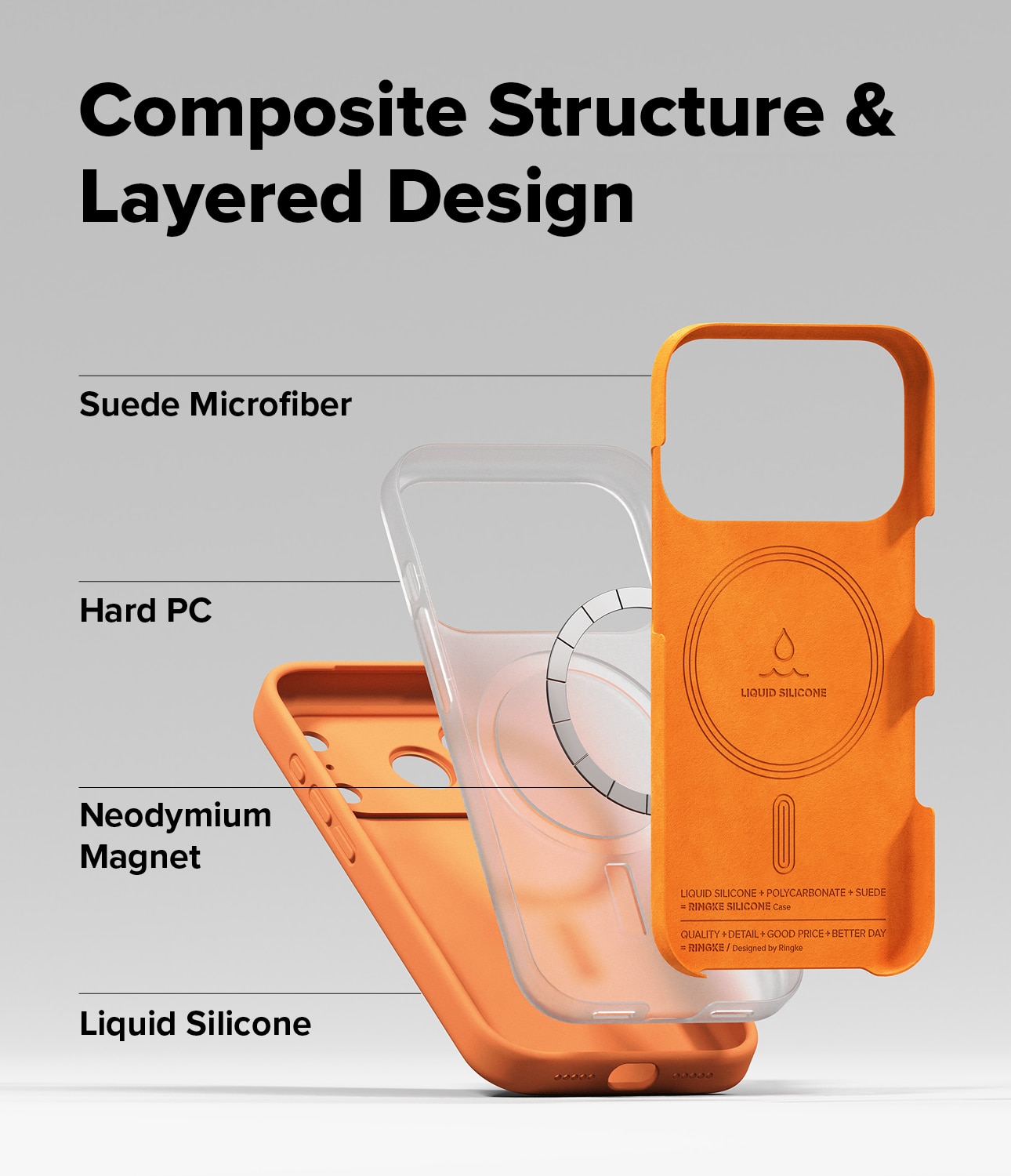 Silicone Magnetic Funda iPhone 17 Pro Max Tangerine
