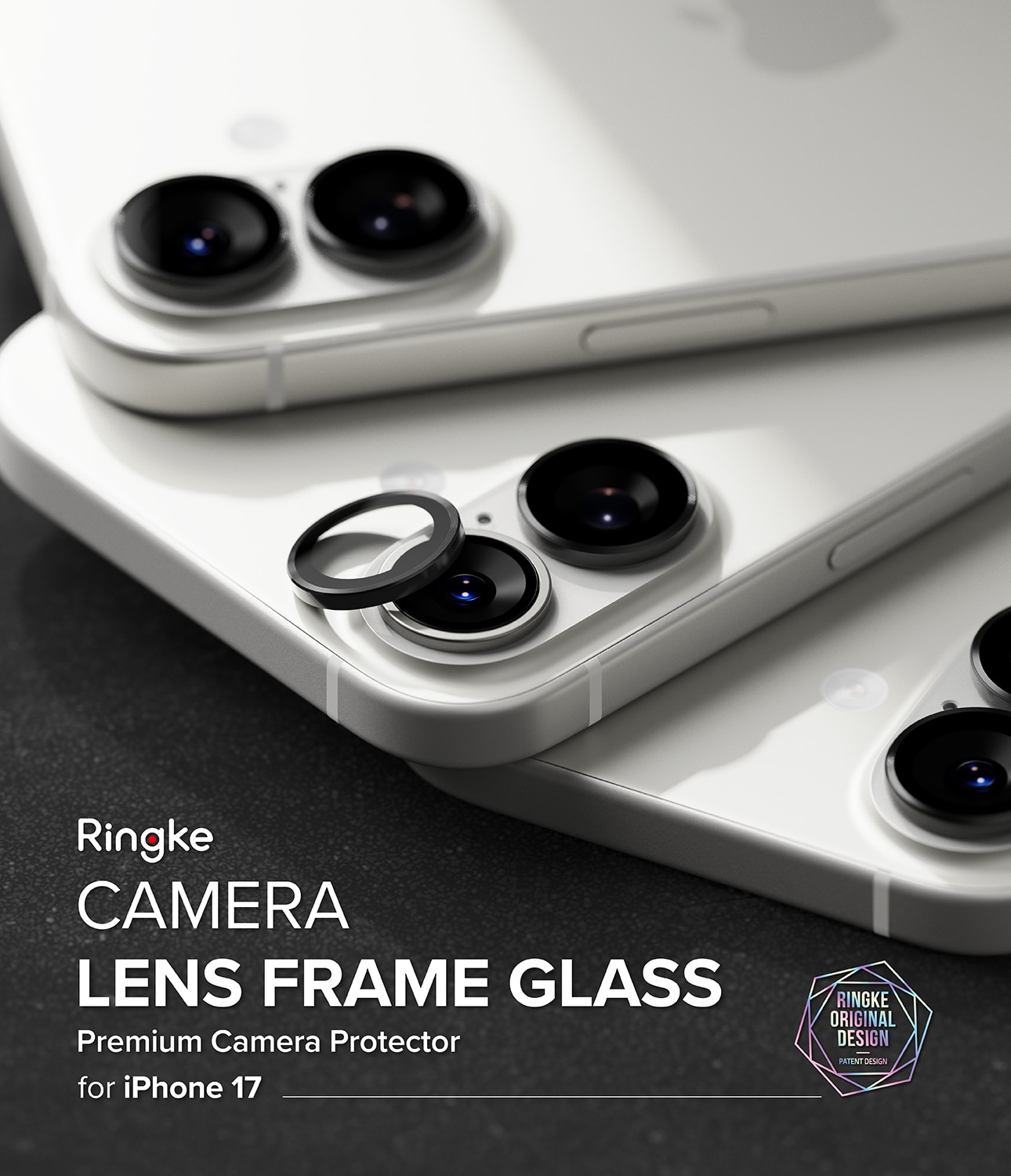 Camera Lens Frame Glass (2 piezas) iPhone 17 Black