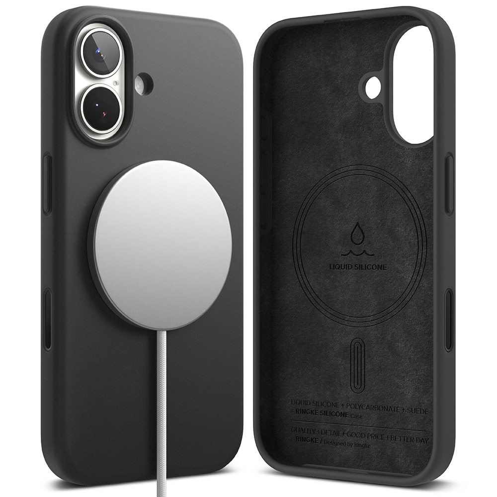 Silicone Magnetic Funda iPhone 17 Black