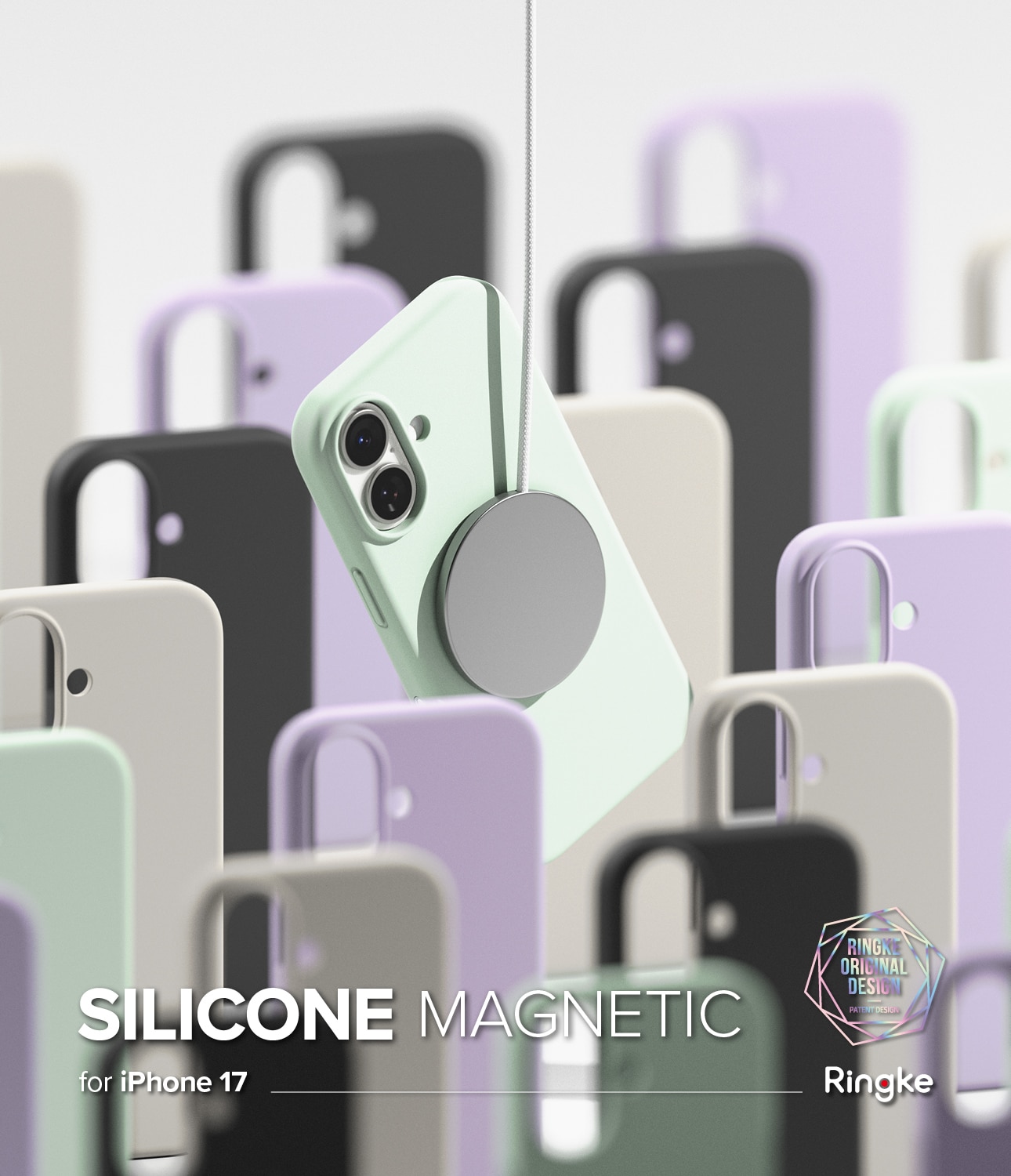 Silicone Magnetic Funda iPhone 17 Black