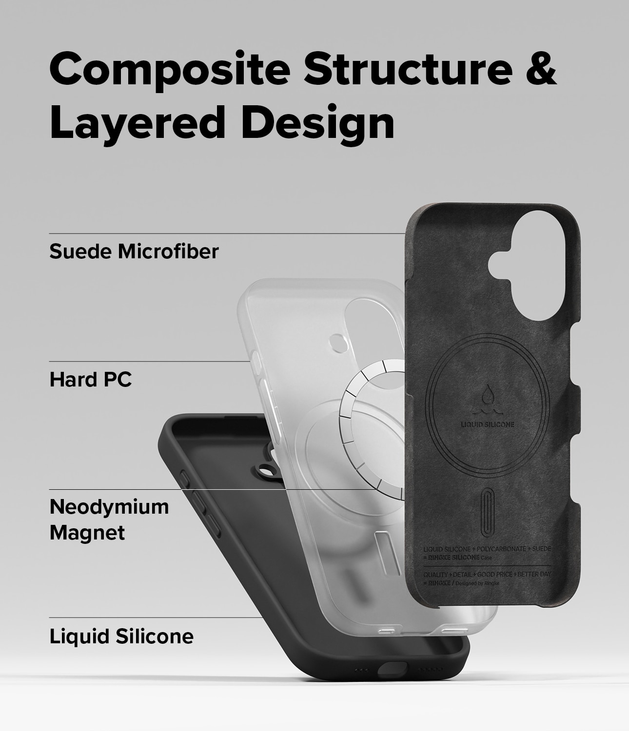 Silicone Magnetic Funda iPhone 17 Black