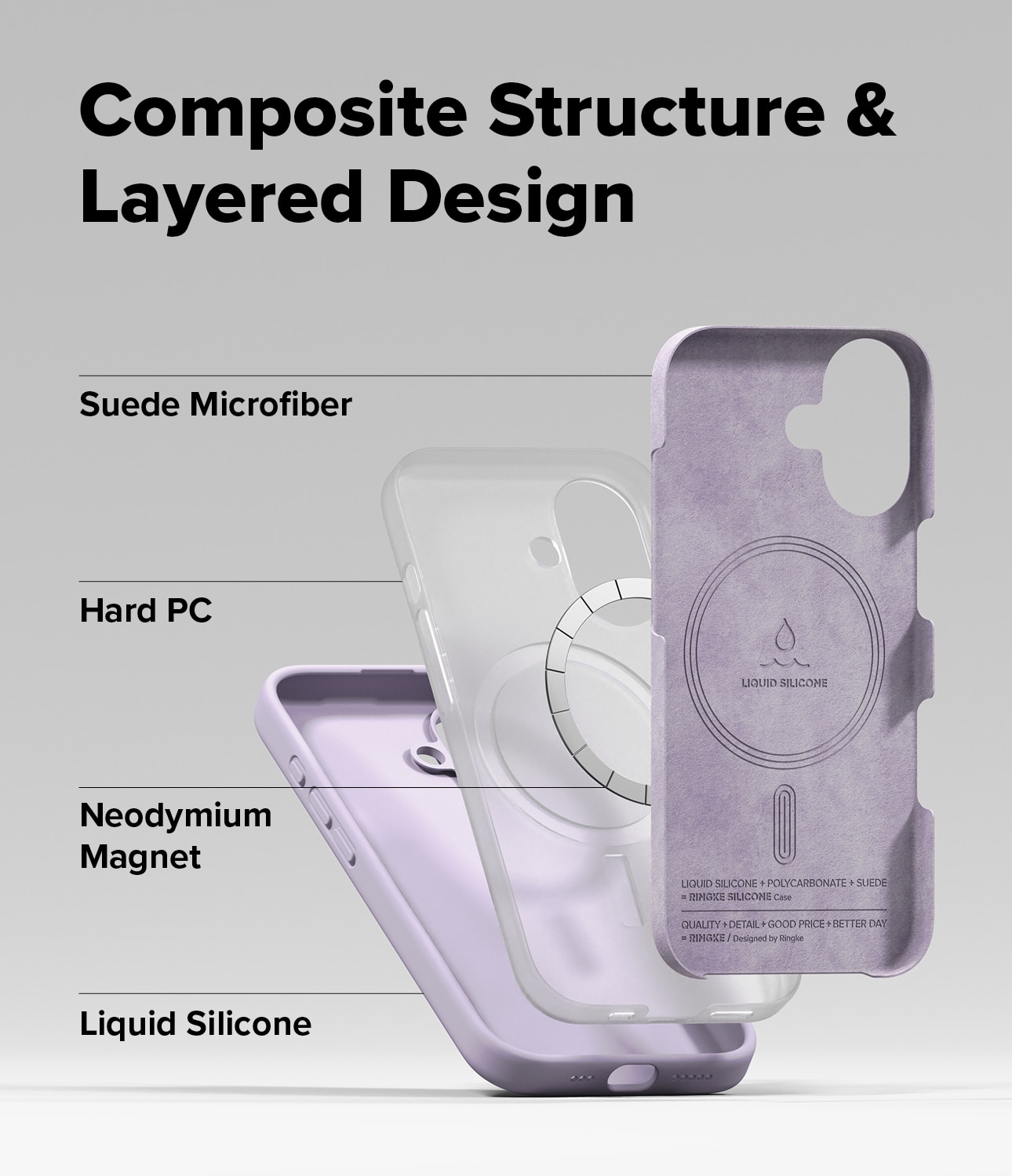 Silicone Magnetic Funda iPhone 17 Light Purple