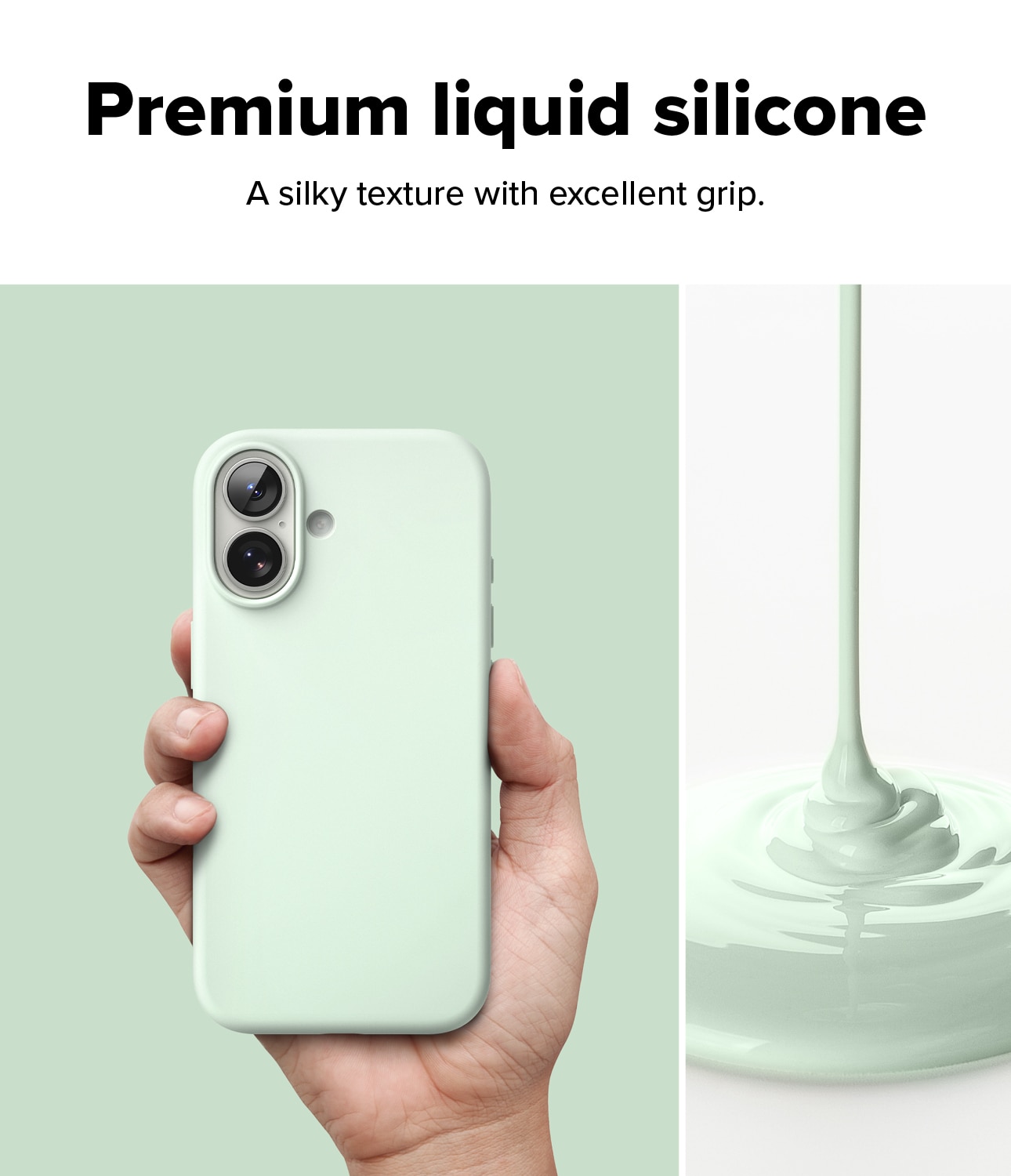 Silicone Magnetic Funda iPhone 17 Soft Mint